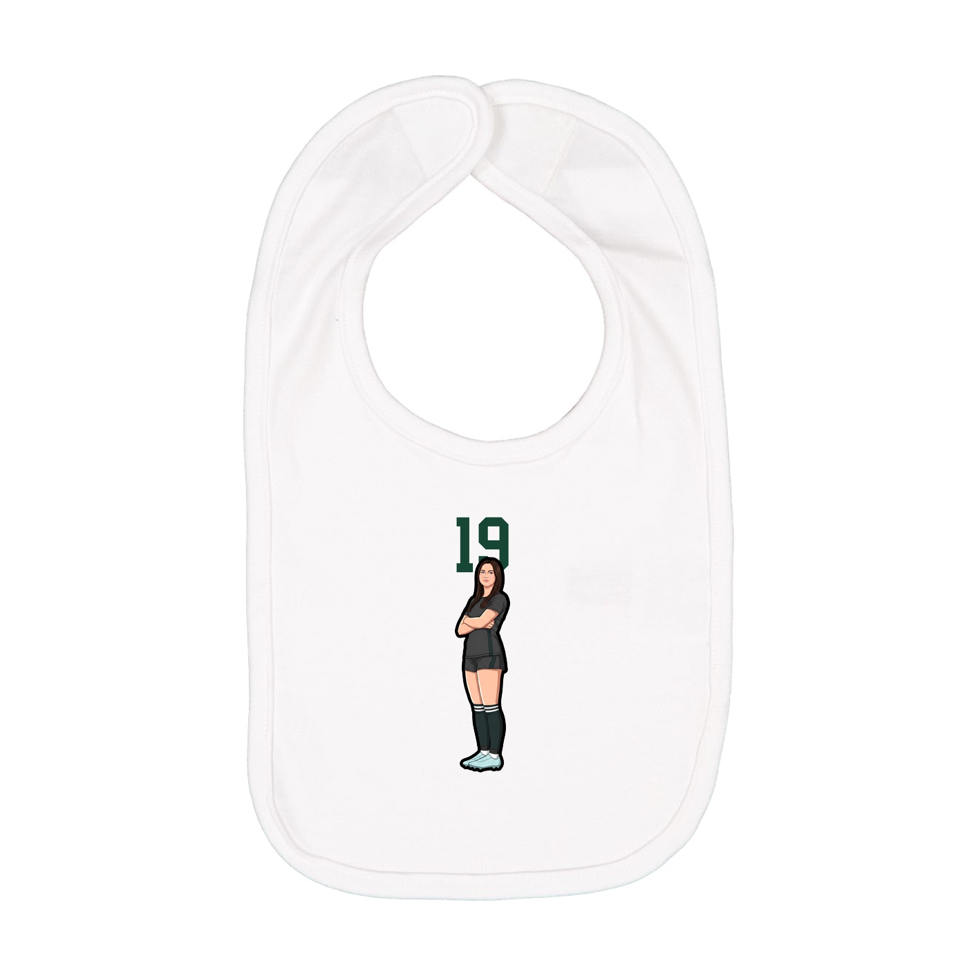 Infant Bib — Number Top in White