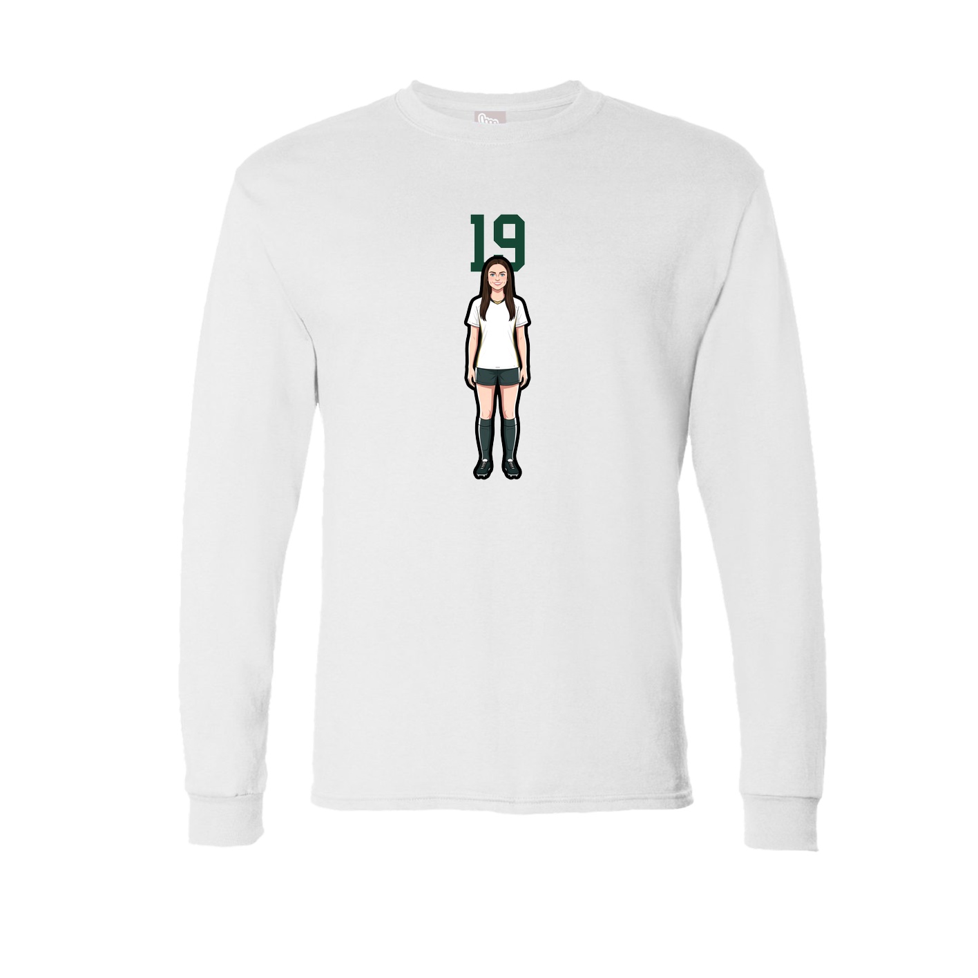 Long Sleeve Tee — Number Top in White
