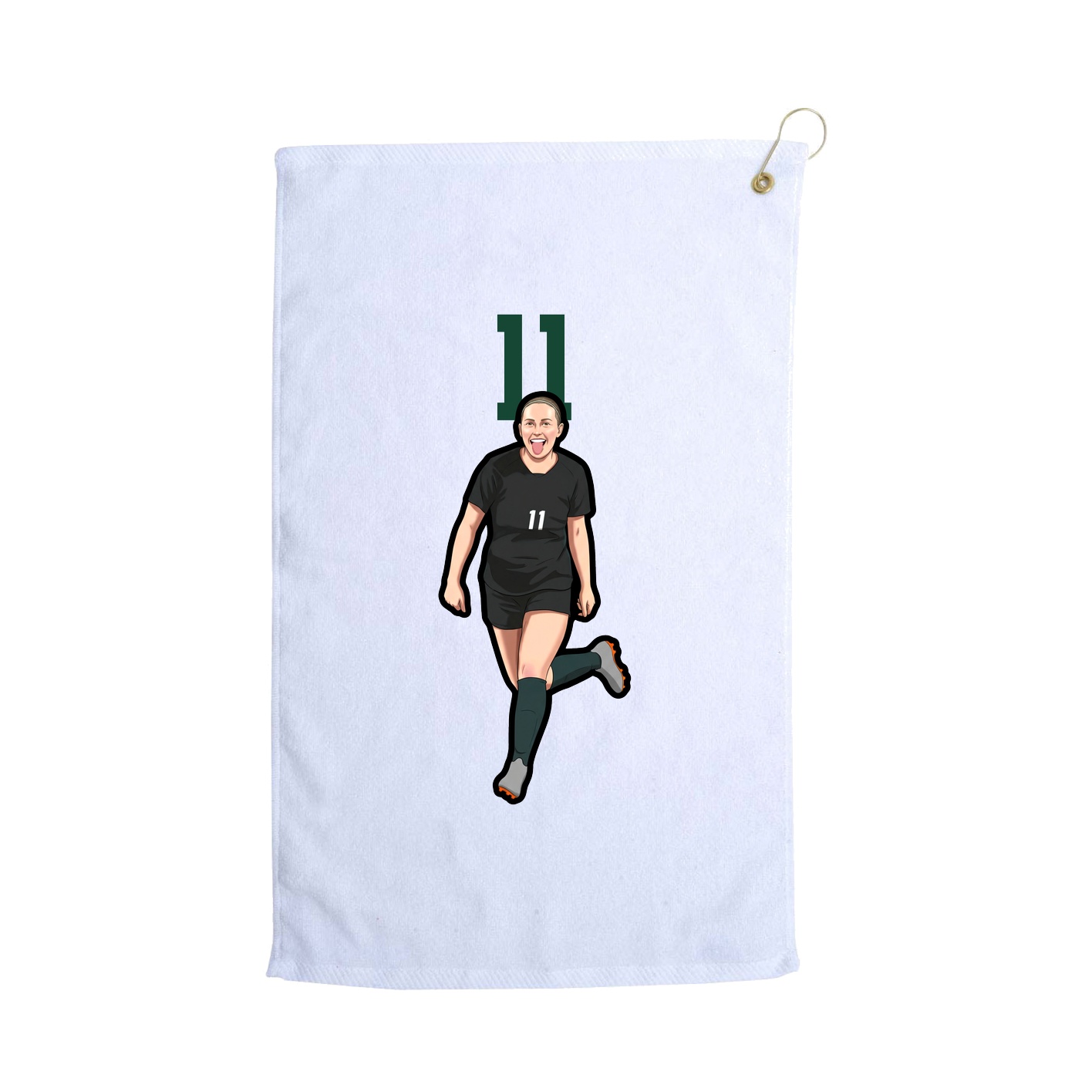 Golf Towel — Number Top in White