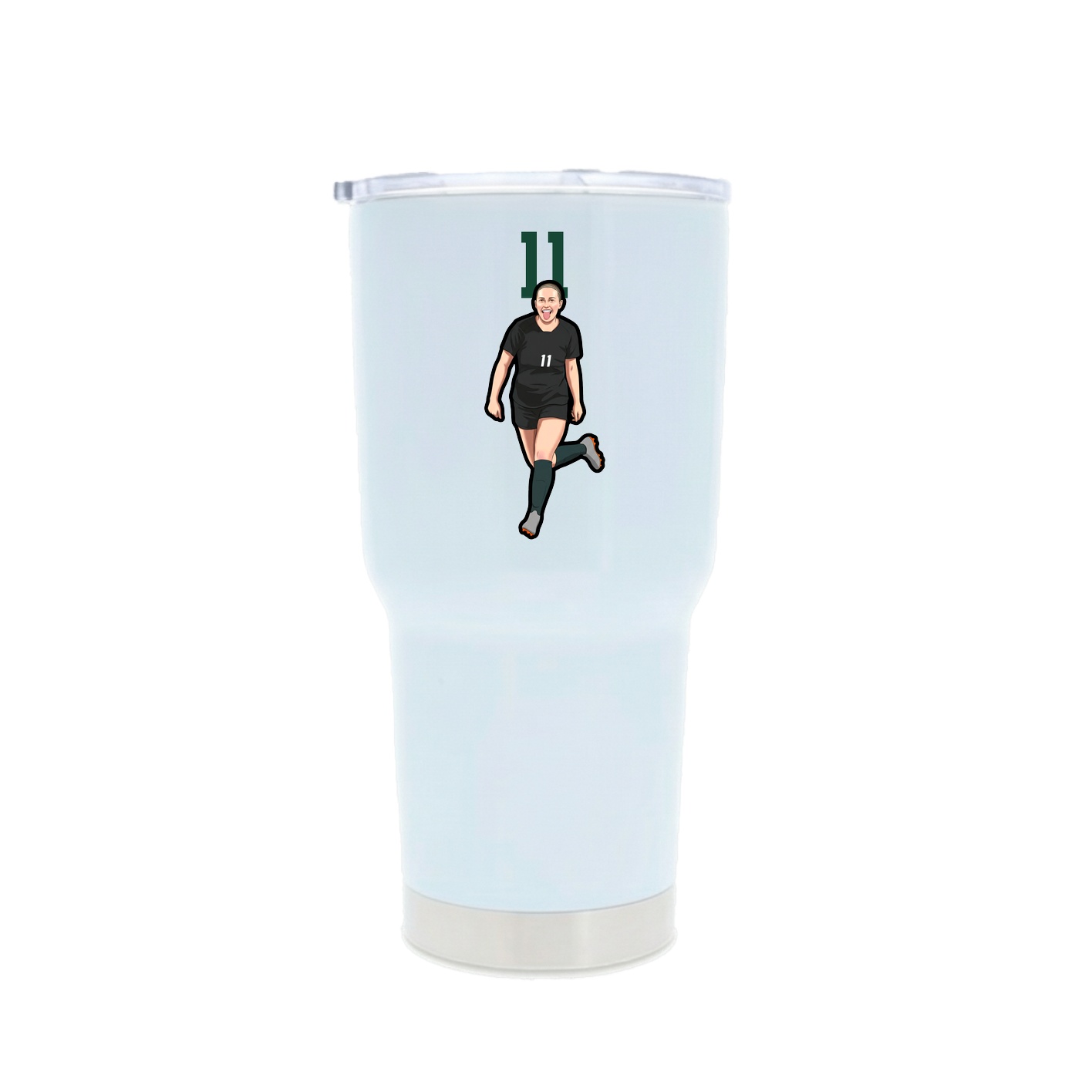 30oz Stainless Steel Tumbler — Number Top in White