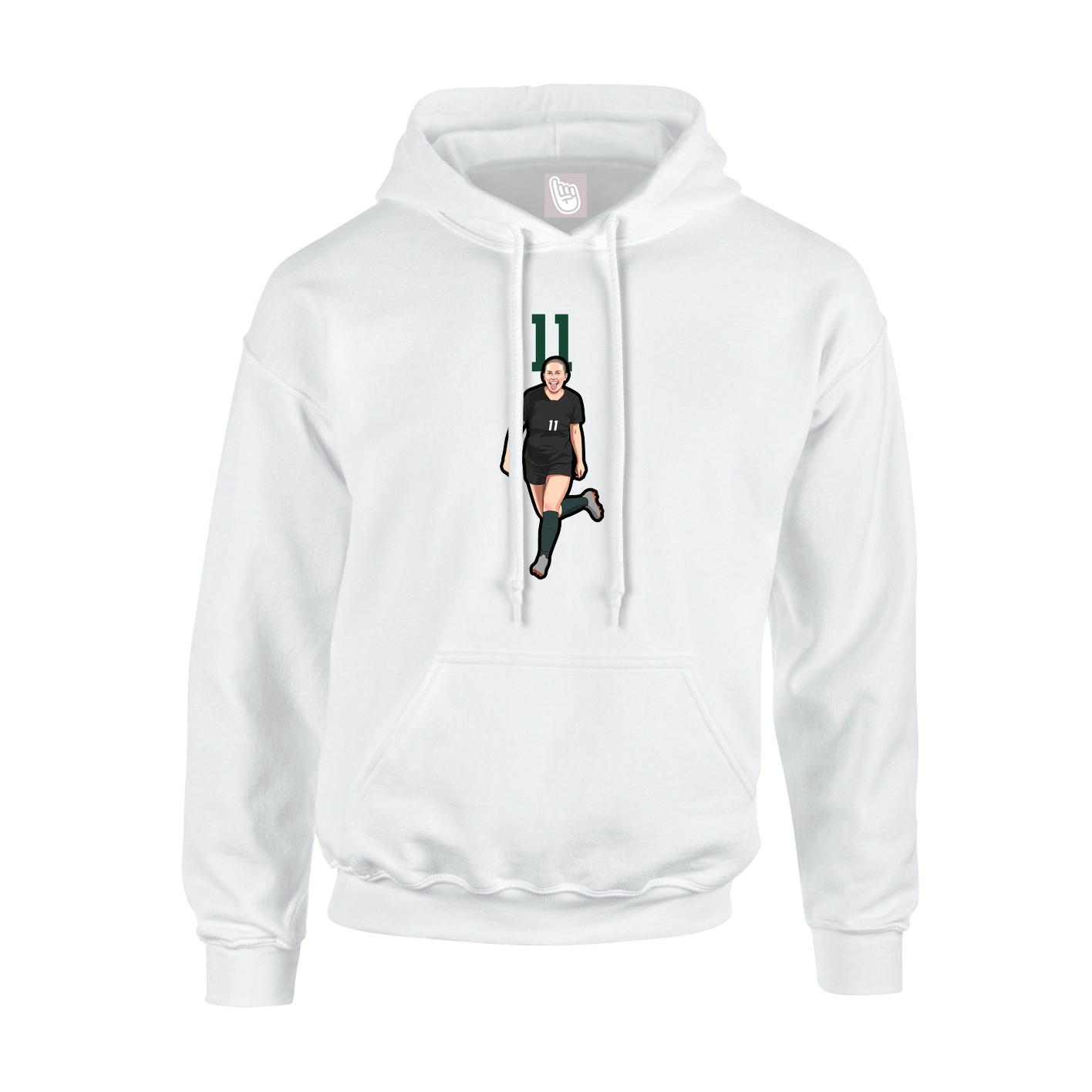 Hoodie — Number Top in White