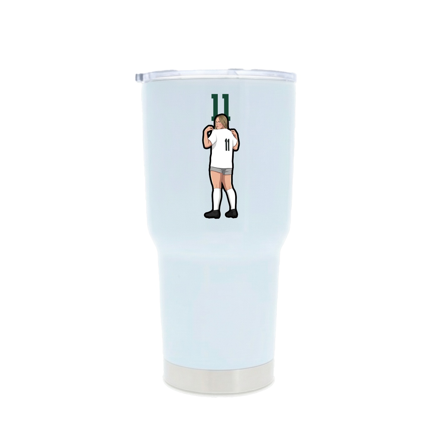 30oz Stainless Steel Tumbler — Number Top in White