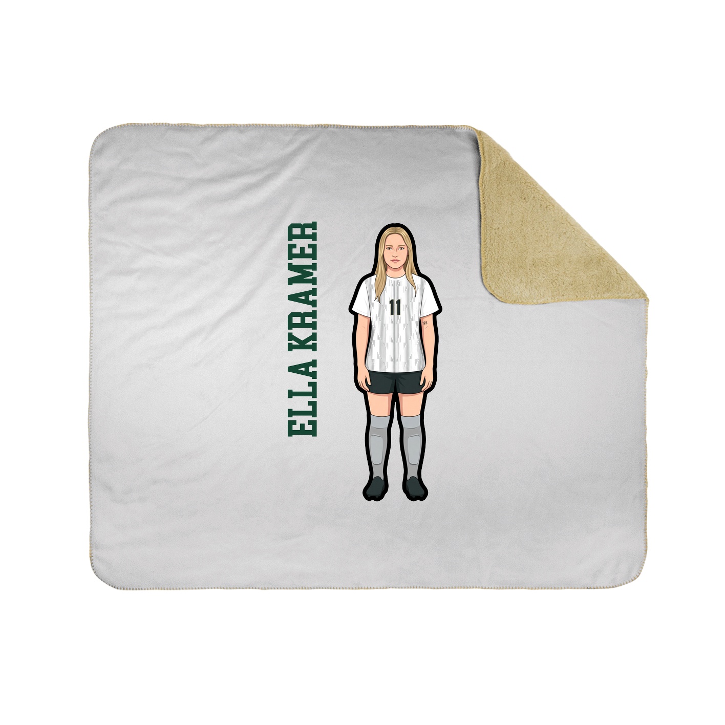 Throw Blanket — Name Vertical in White
