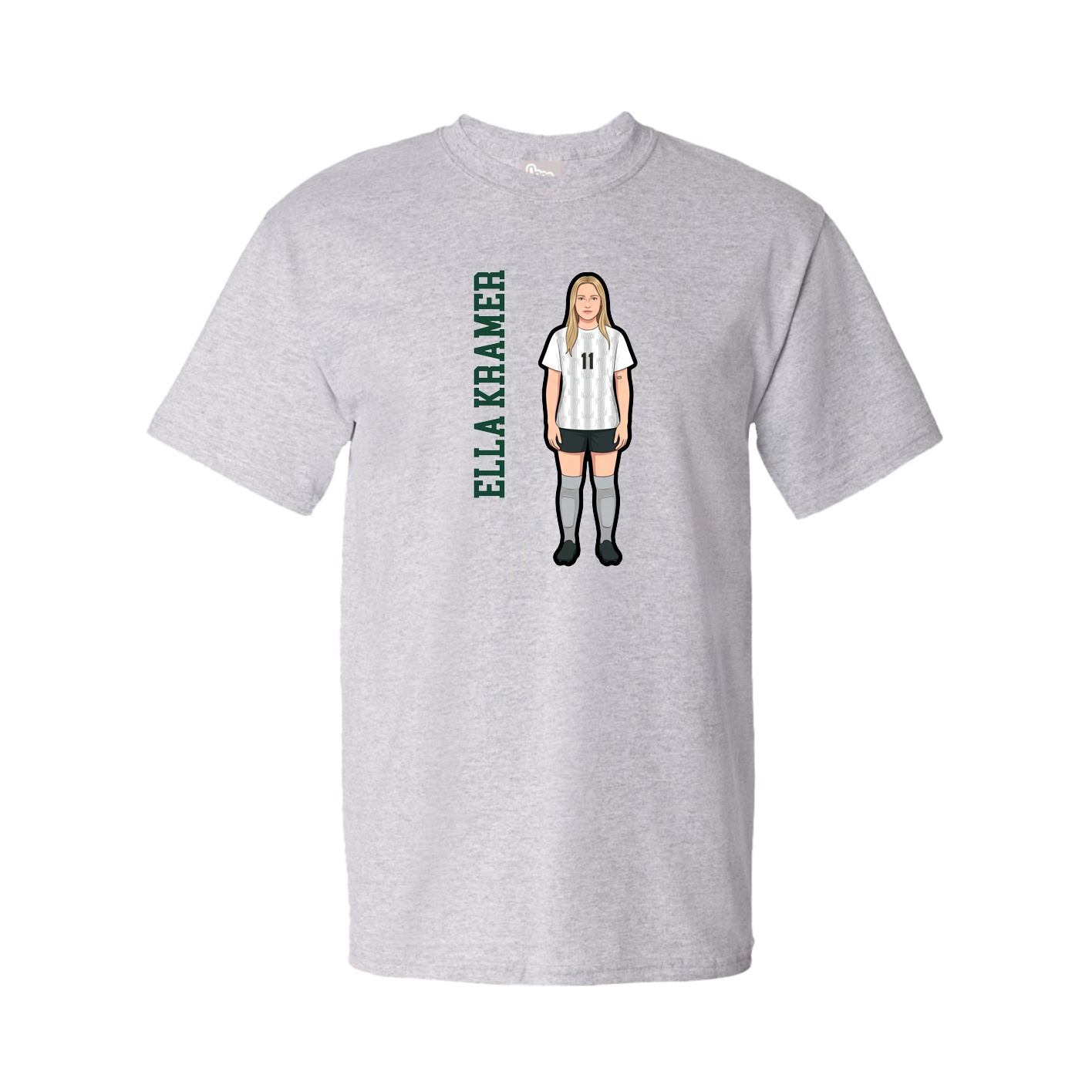Tee — Name Vertical in Grey
