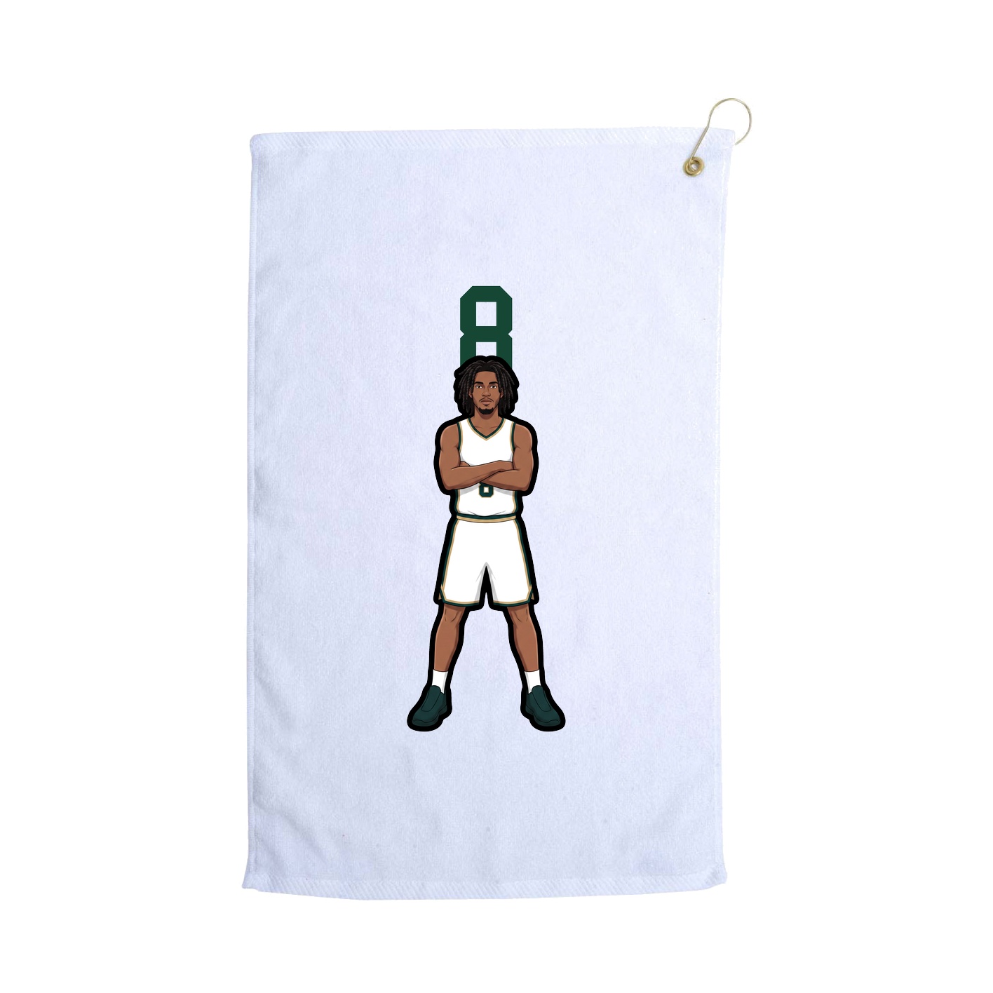 Golf Towel — Number Top in White