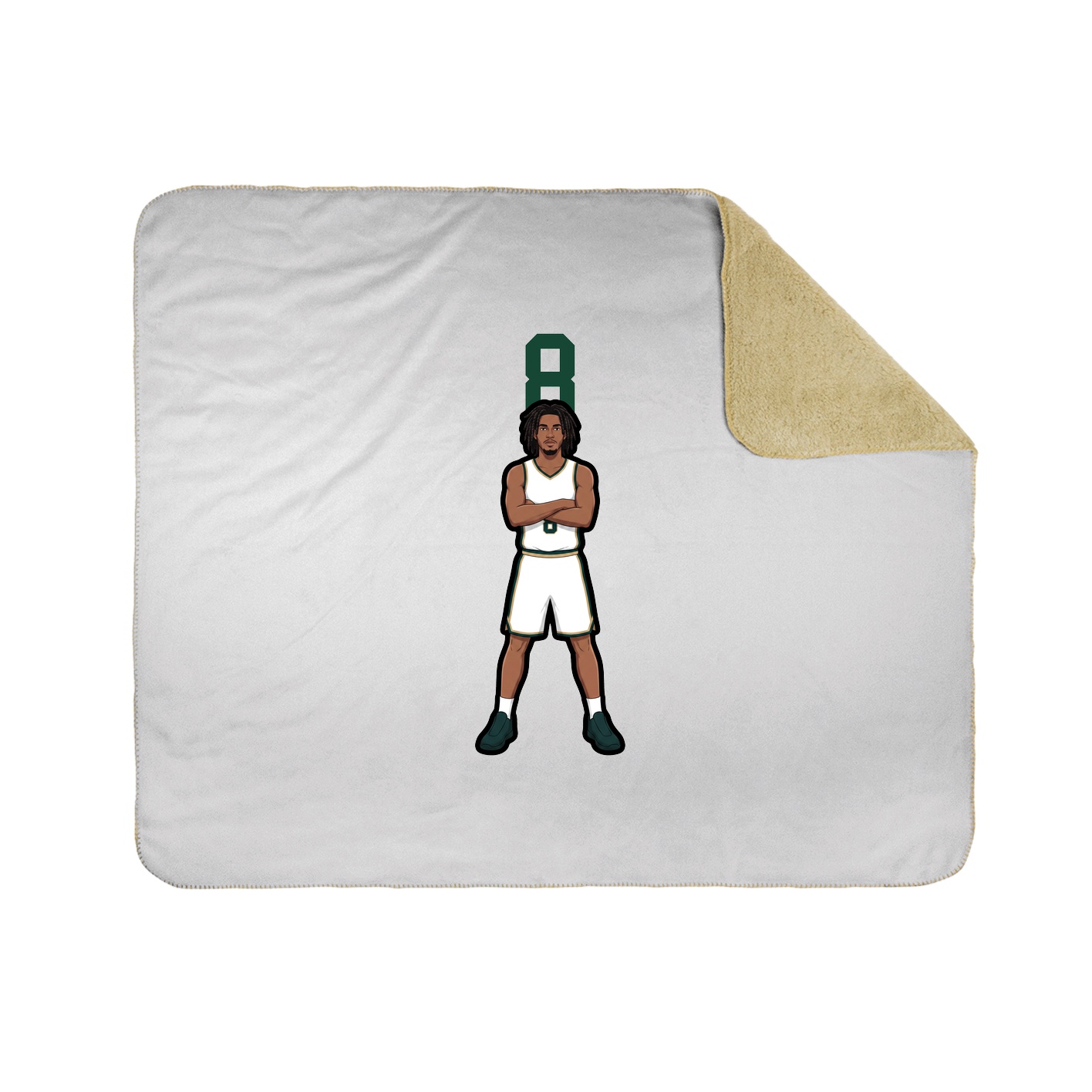 Throw Blanket — Number Top in White