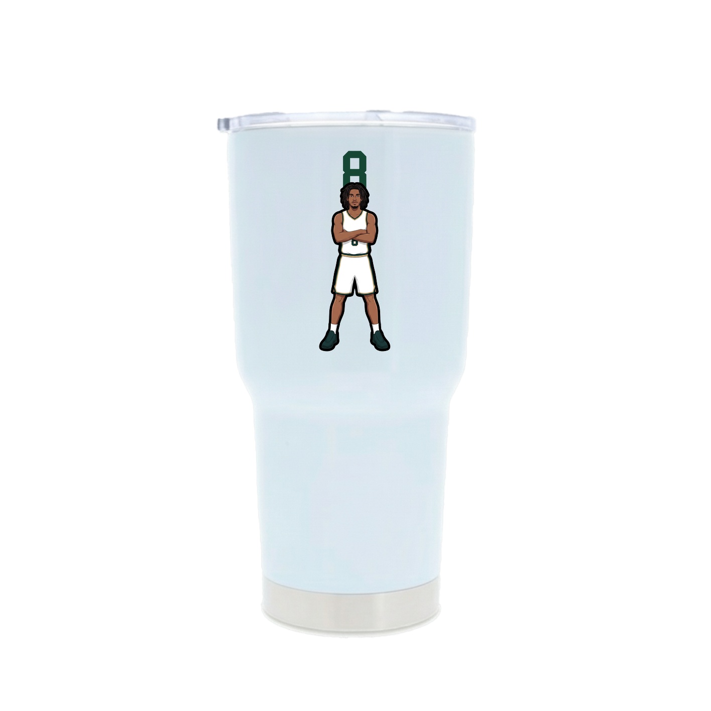 30oz Stainless Steel Tumbler — Number Top in White
