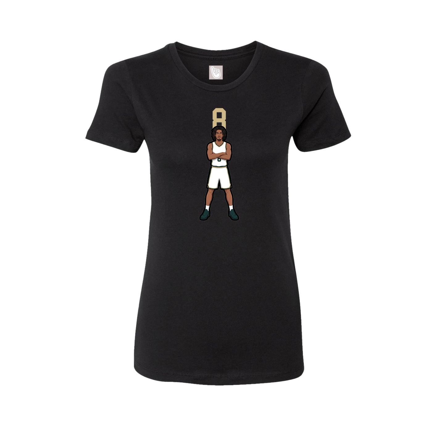 Fitted Women's Tee — Number Top in Black