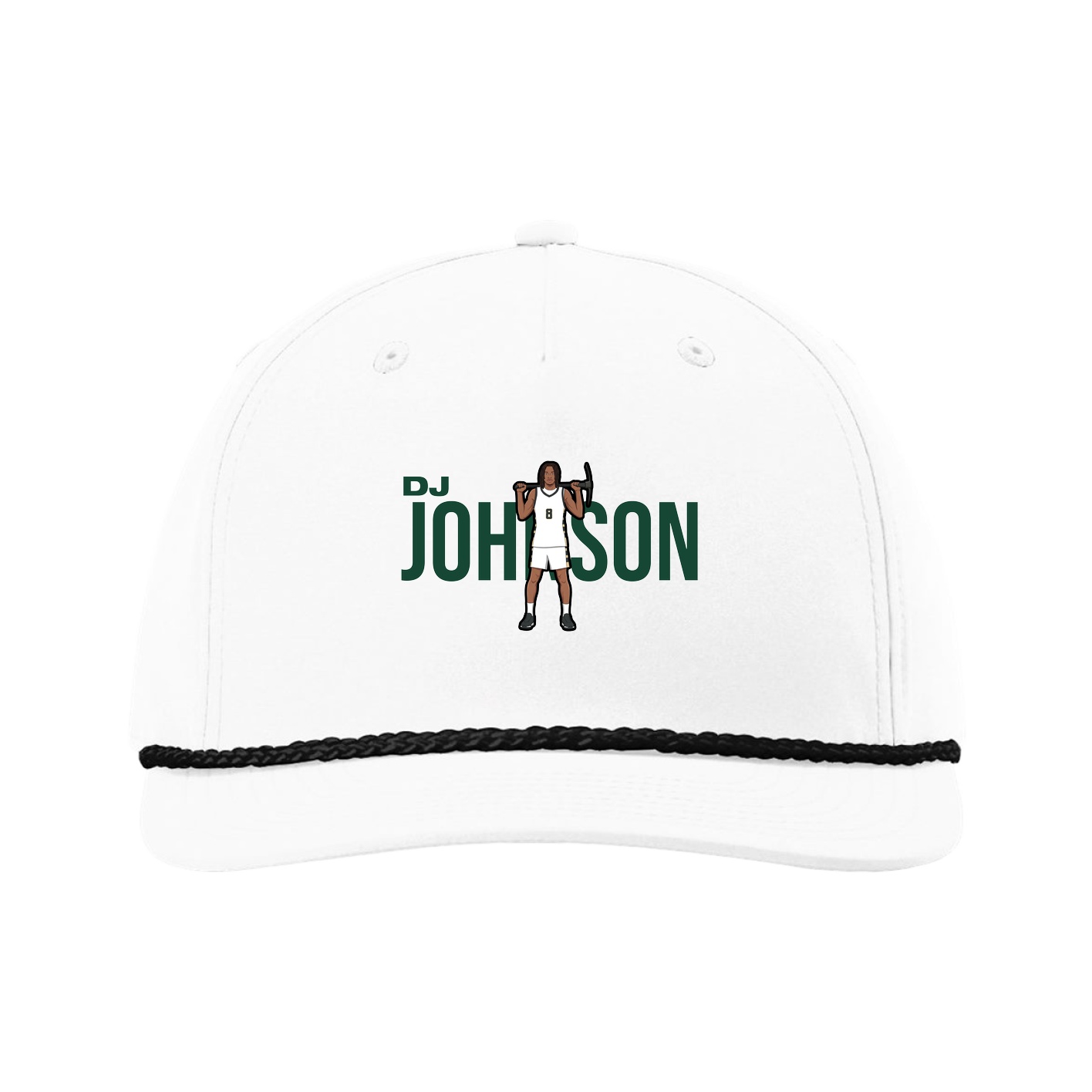 Five-Panel Classic Rope Cap — Player Name in White