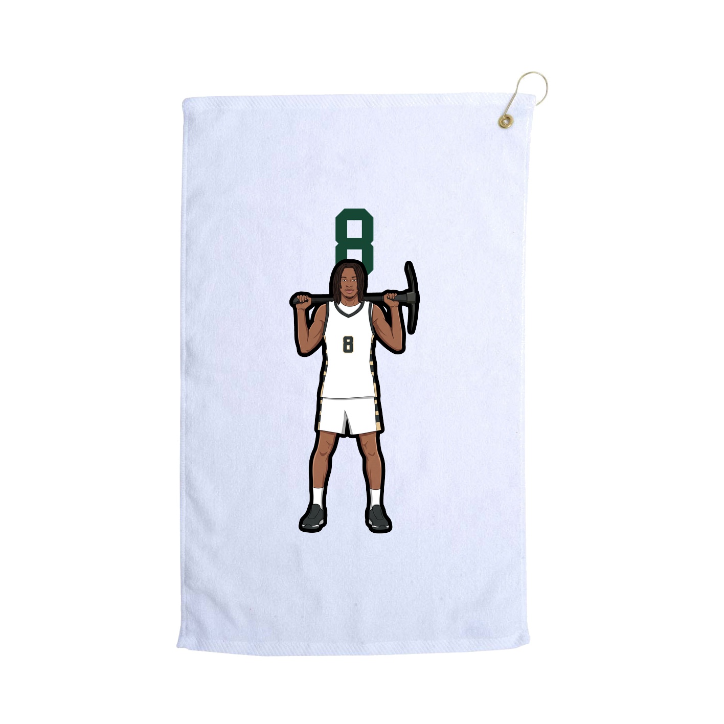 Golf Towel — Number Top in White