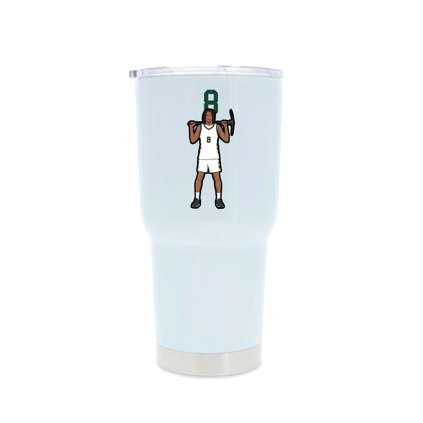 30oz Stainless Steel Tumbler — Number Top in White