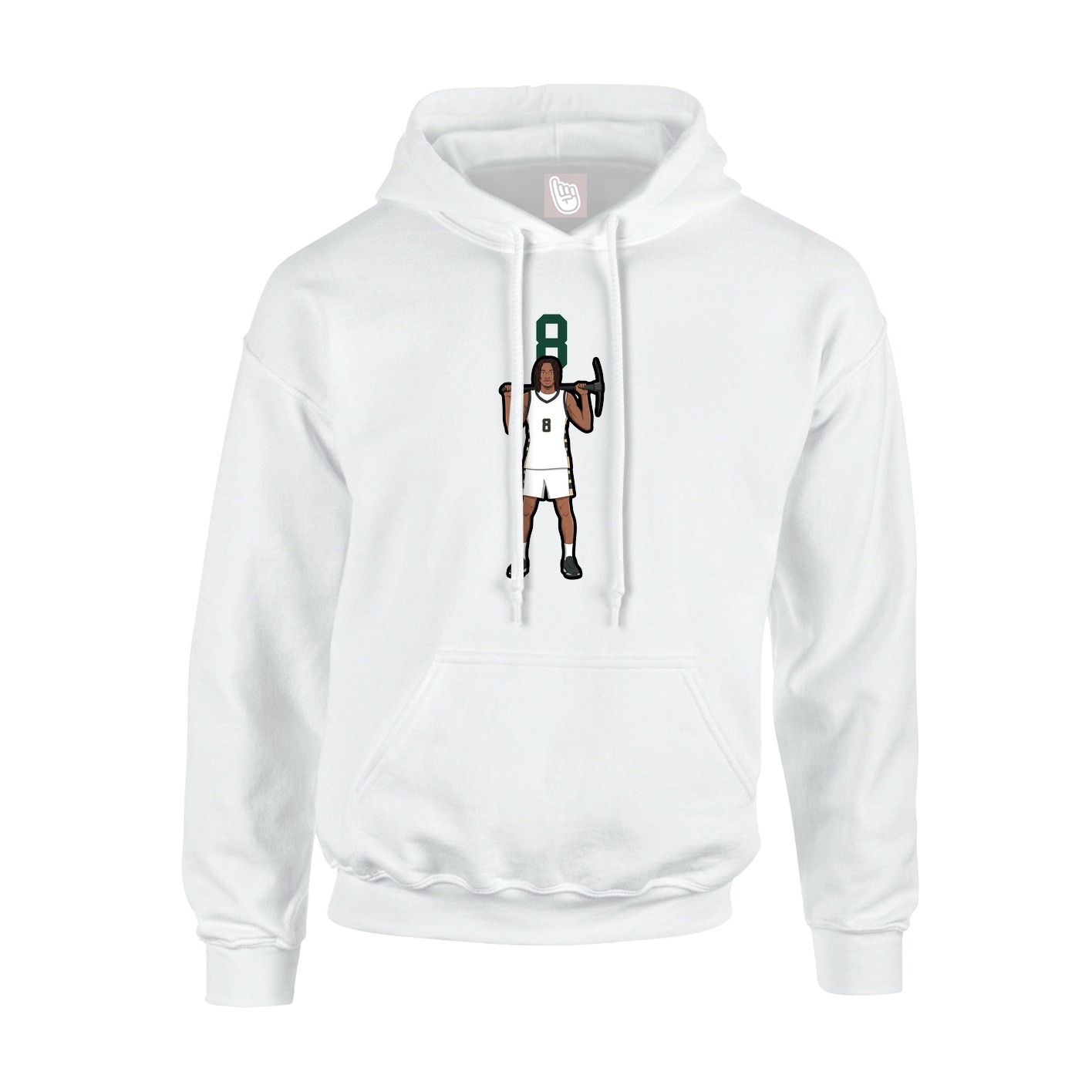 Youth Hoodie — Number Top in White
