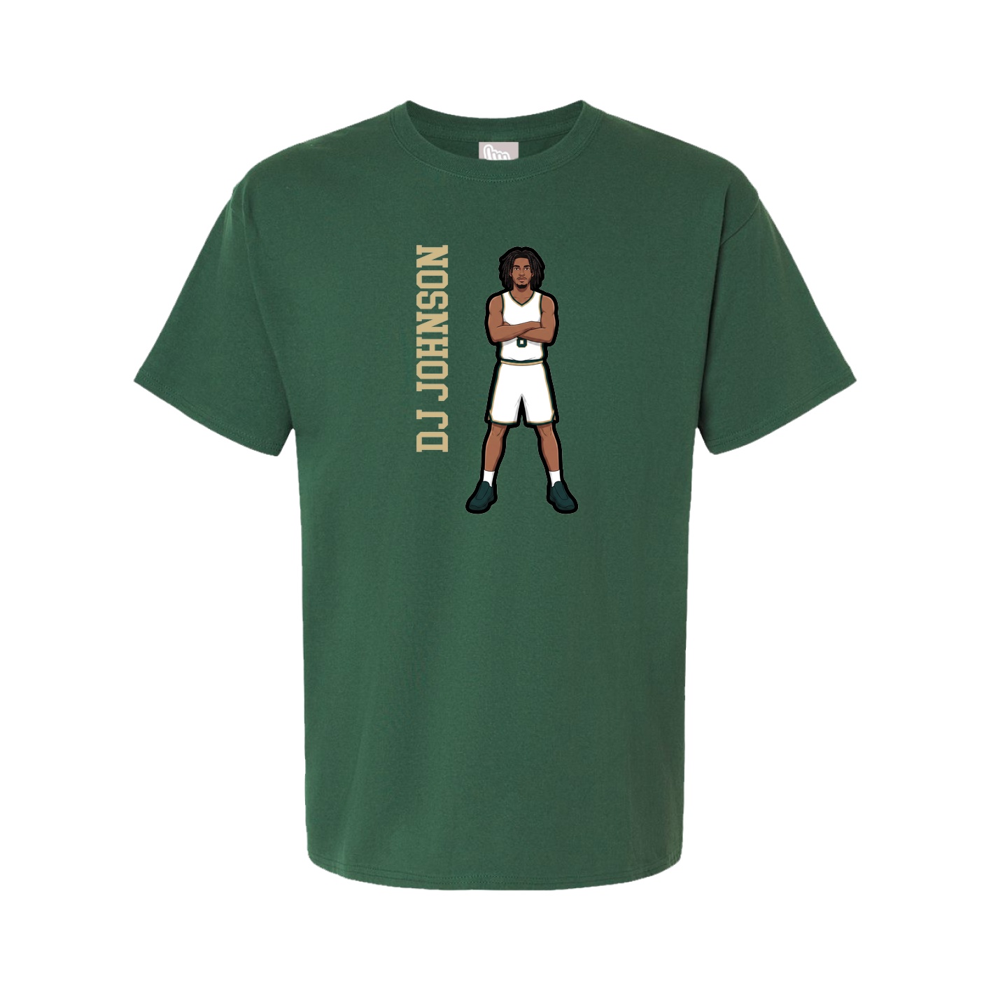 Tee — Name Vertical in Green