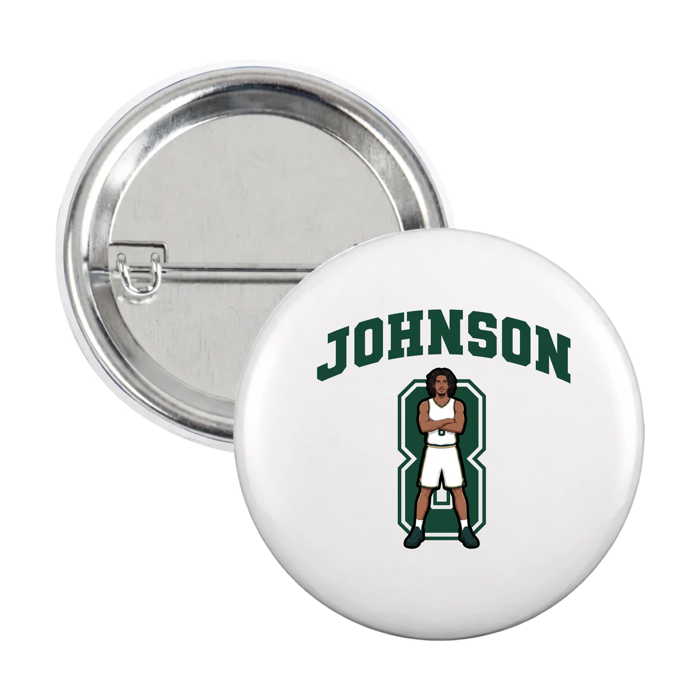 Game Day Button — Number in White