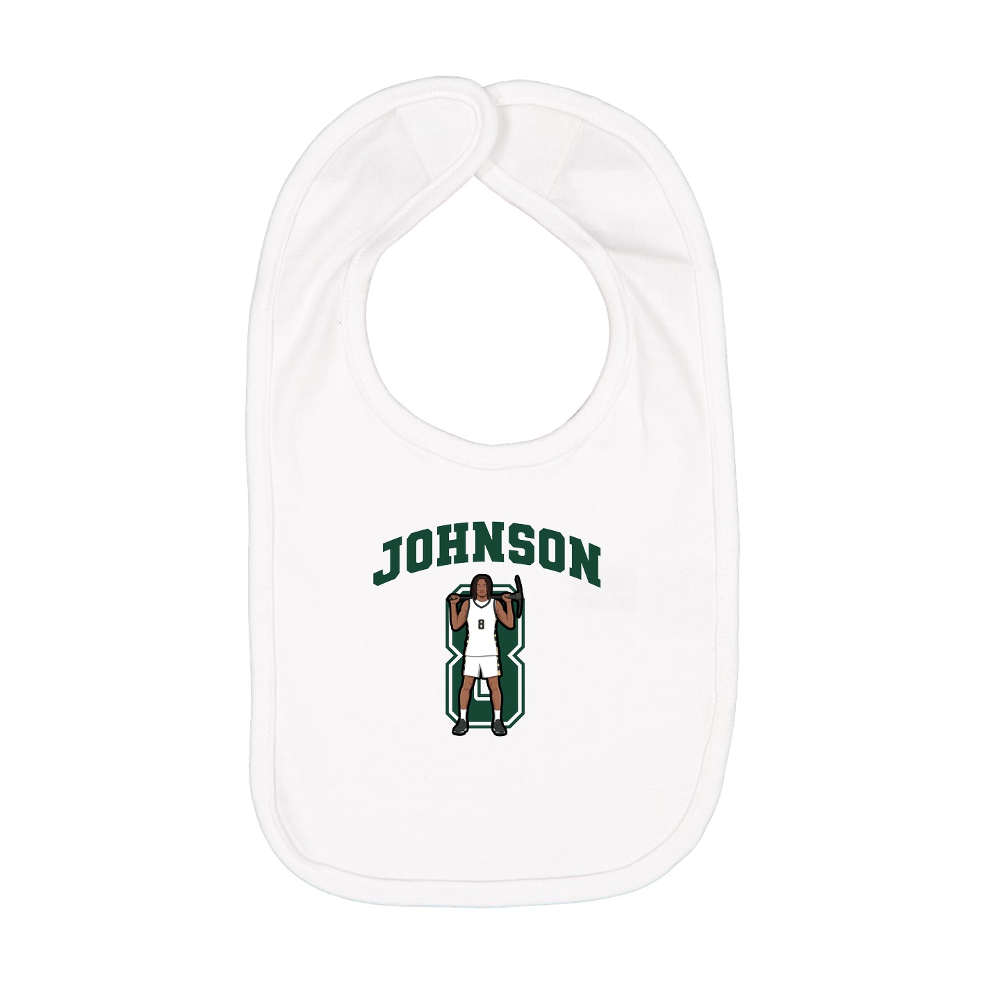 Infant Bib — Number in White