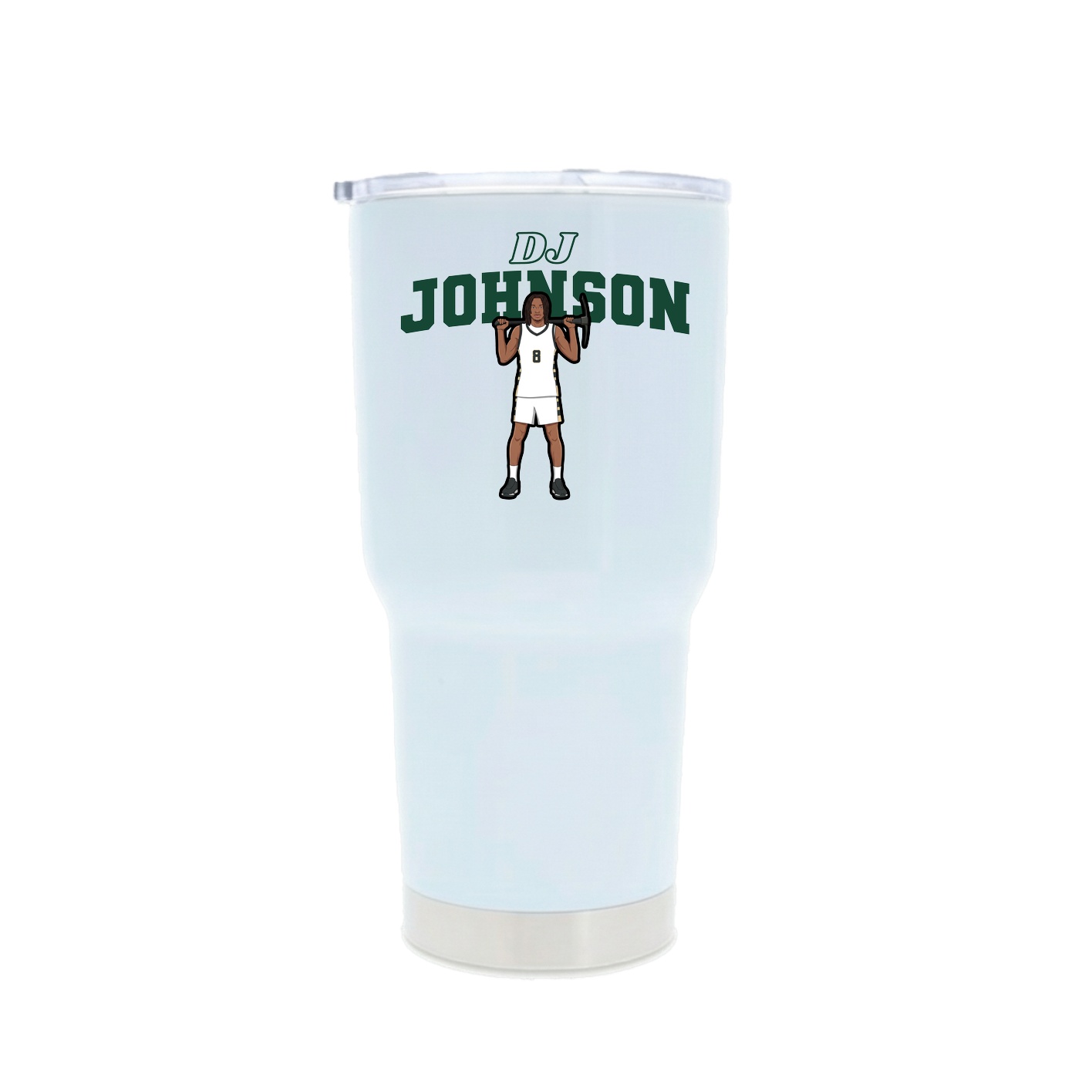 30oz Stainless Steel Tumbler — Name Arch in White