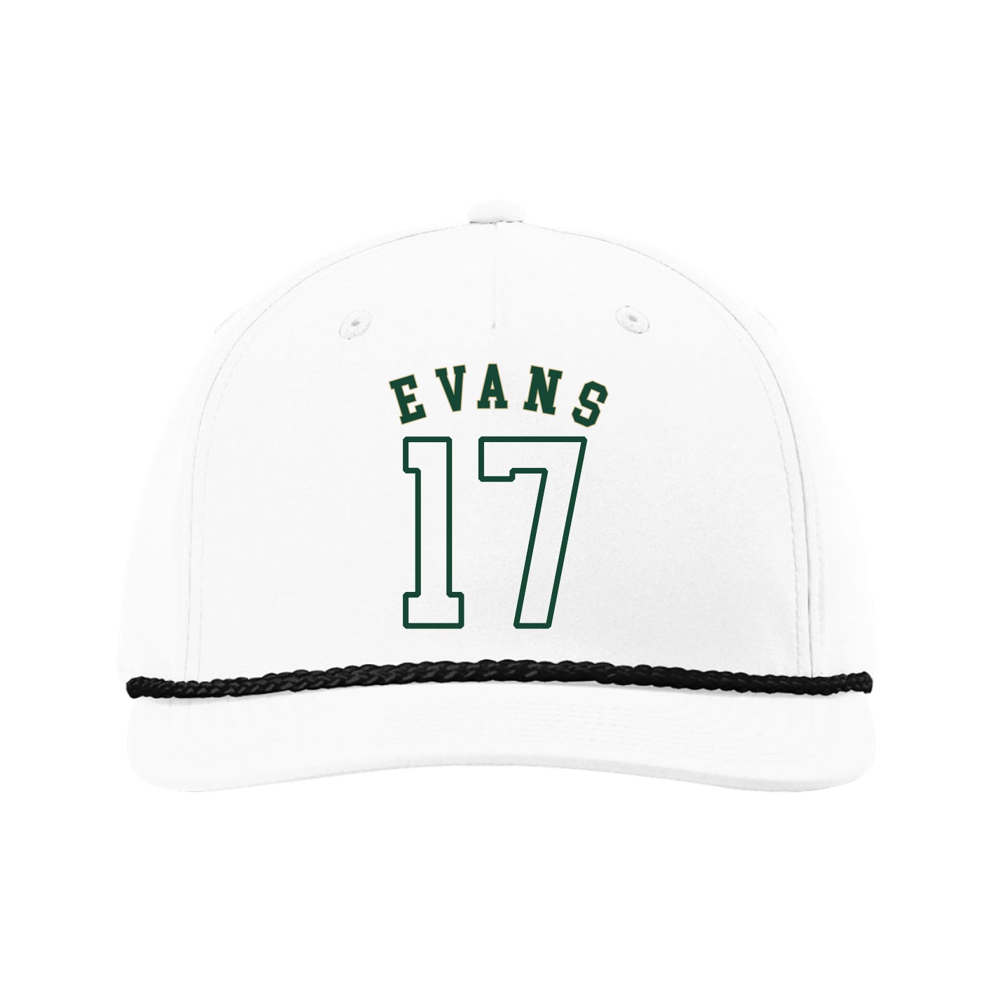 Five-Panel Classic Rope Cap — Shirsey Arch in White