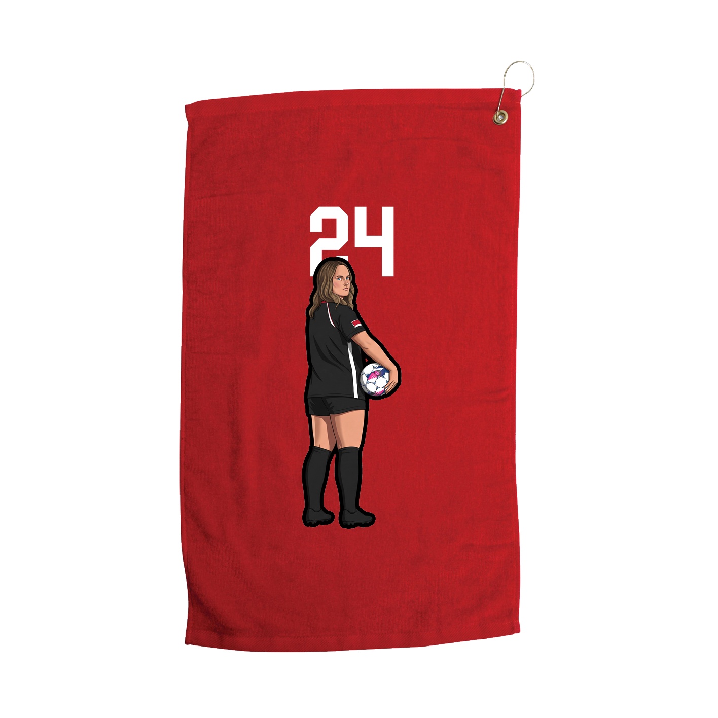 Golf Towel — Number Top in Red