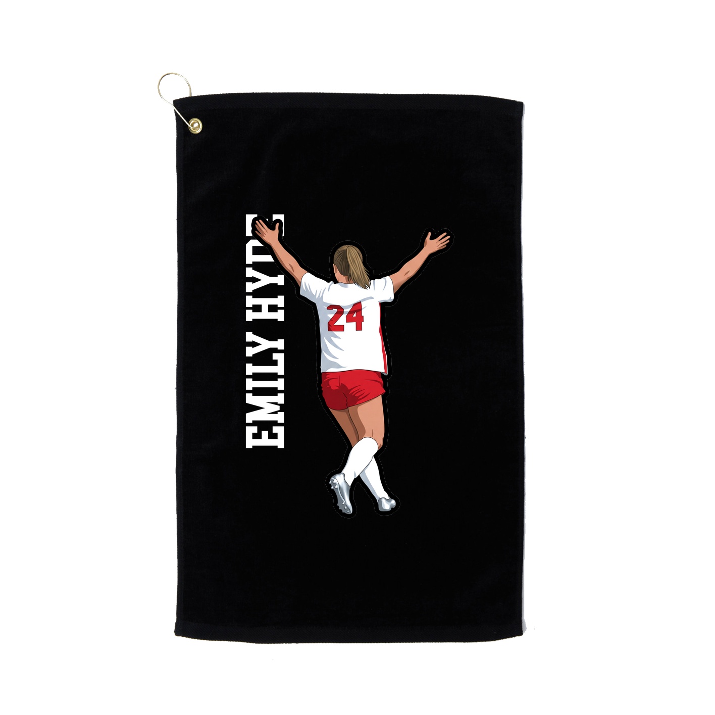 Golf Towel — Name Vertical in Black