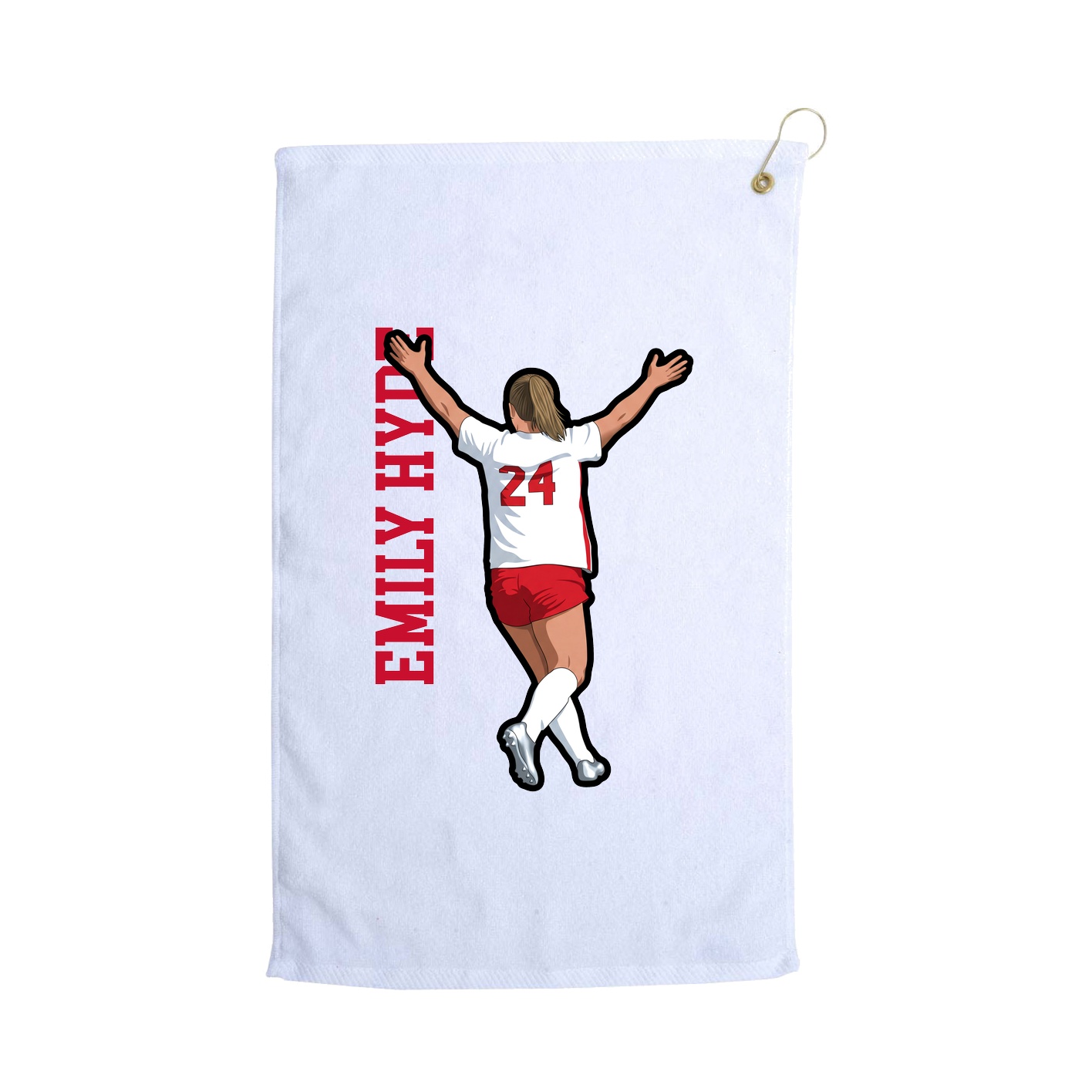 Golf Towel — Name Vertical in White