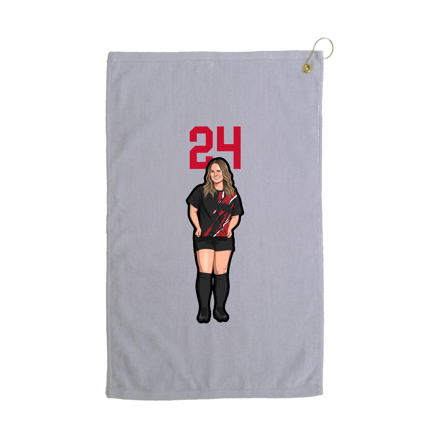 Golf Towel — Number Top in Grey