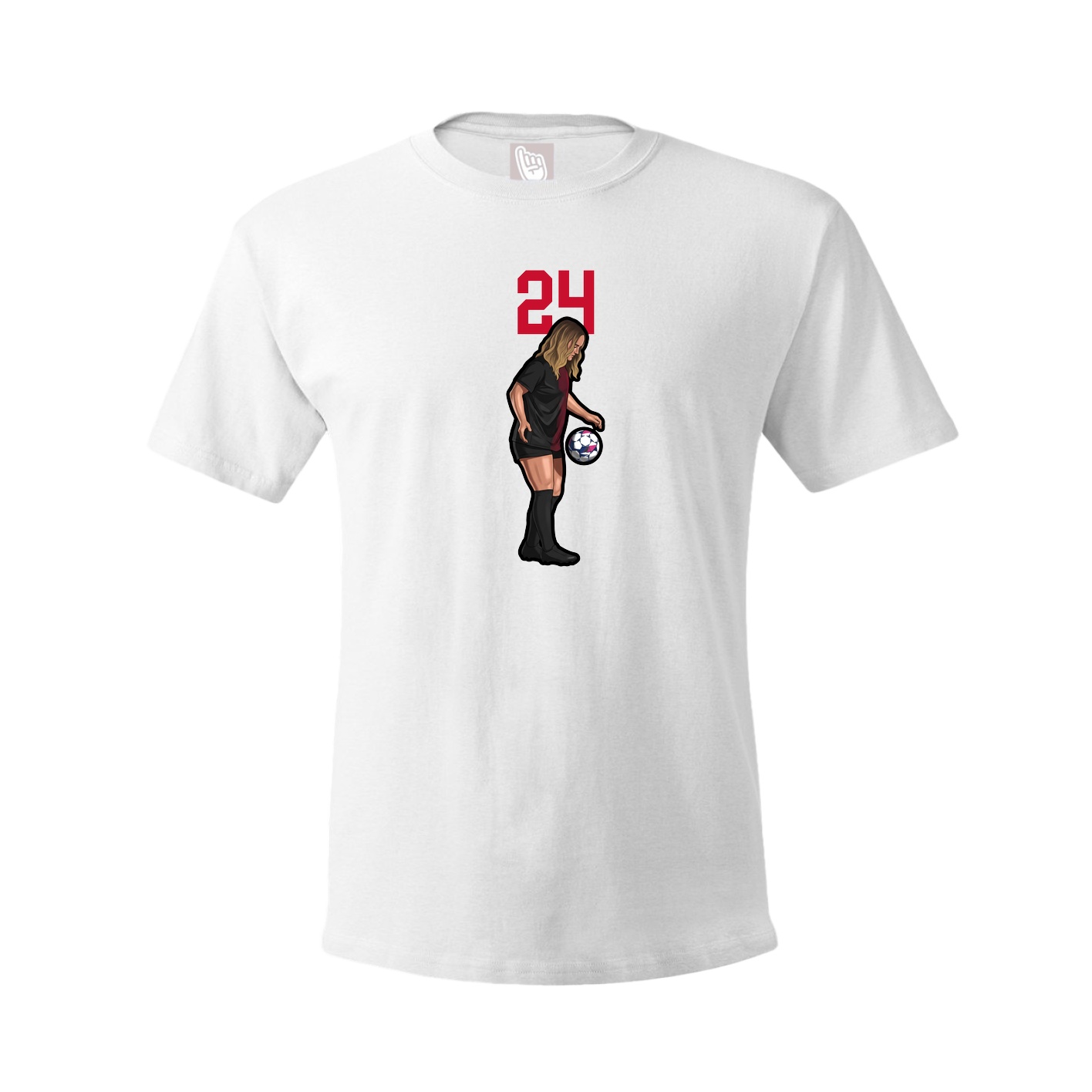 Youth Tee — Number Top in White
