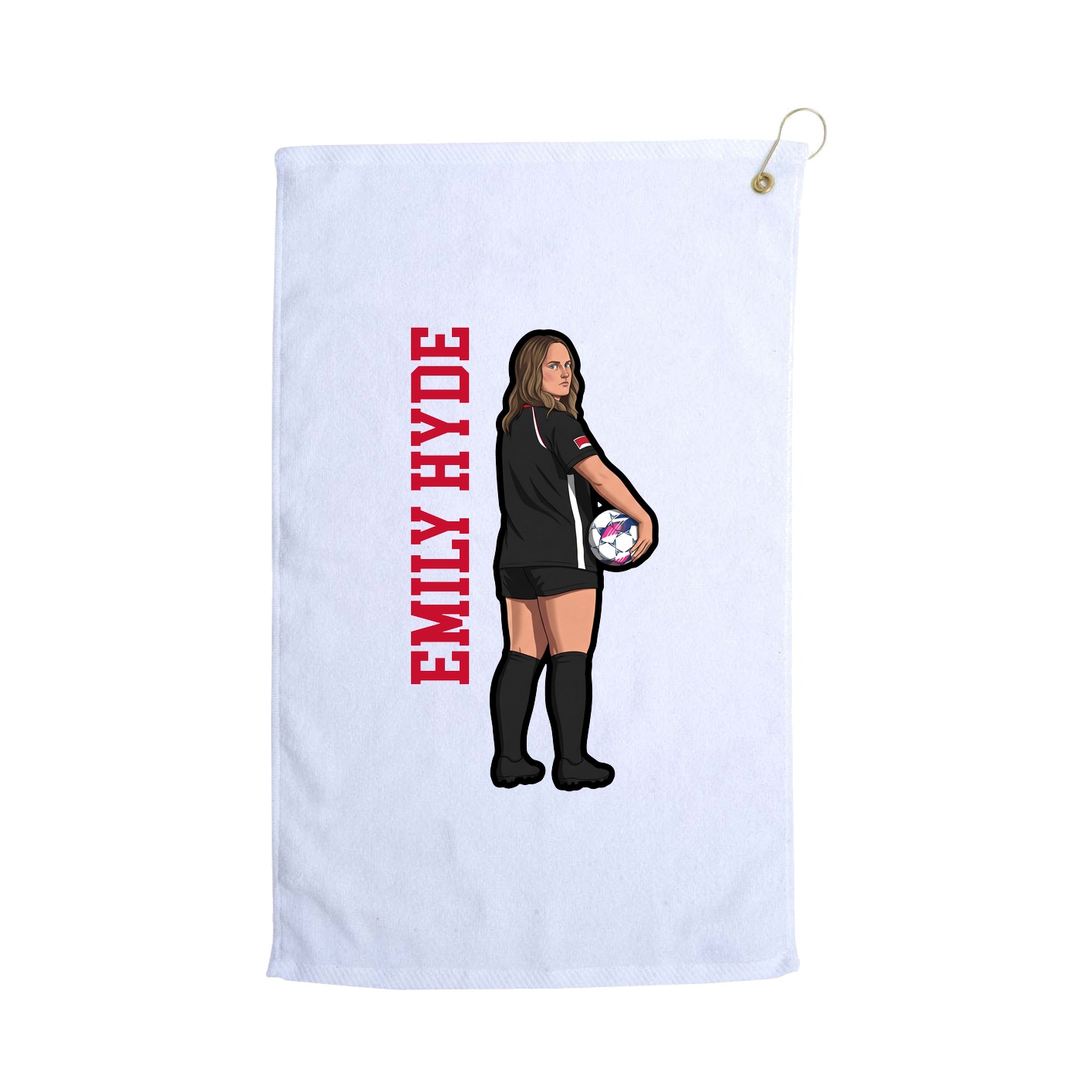 Golf Towel — Name Vertical in White