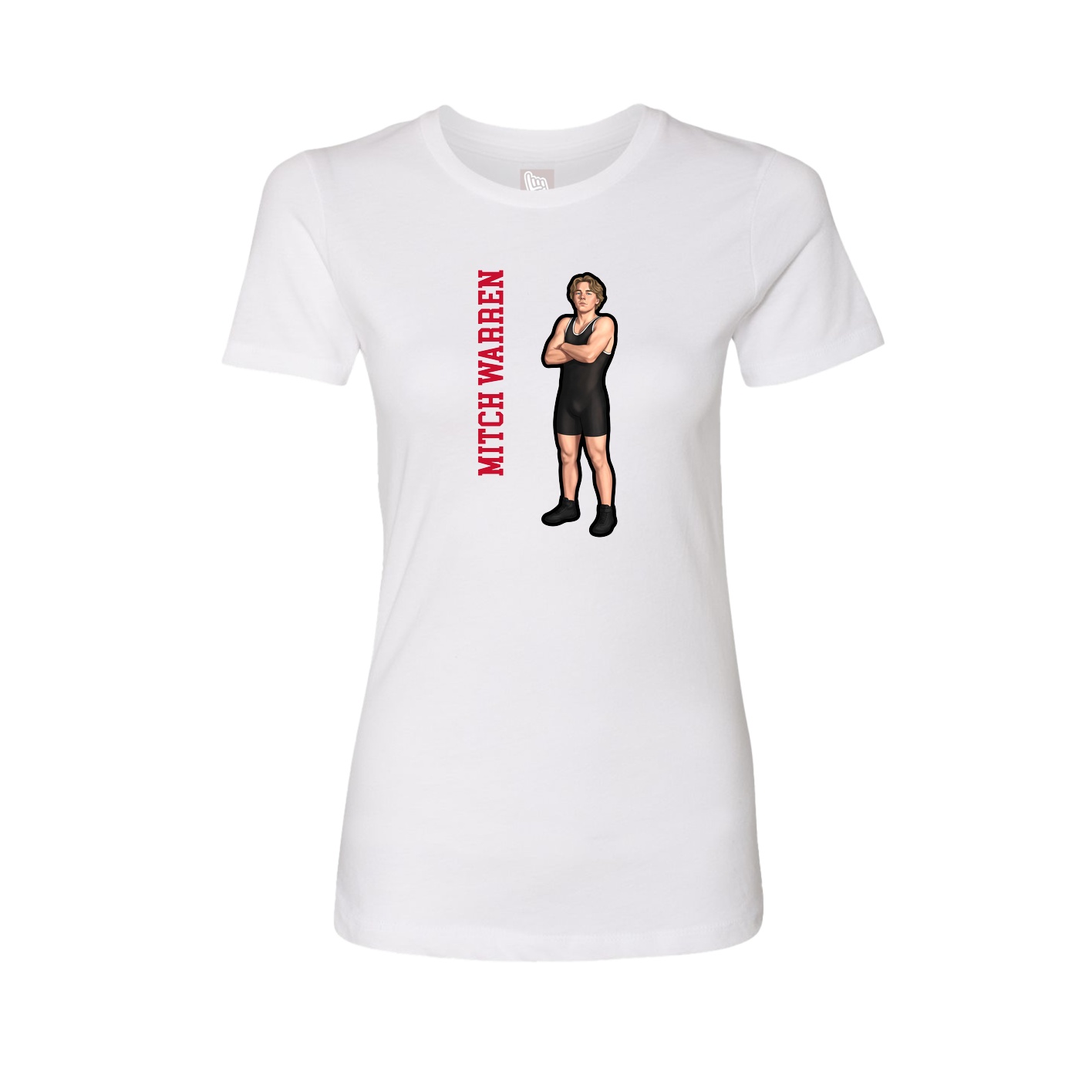 Womens Tee — Name Vertical in White