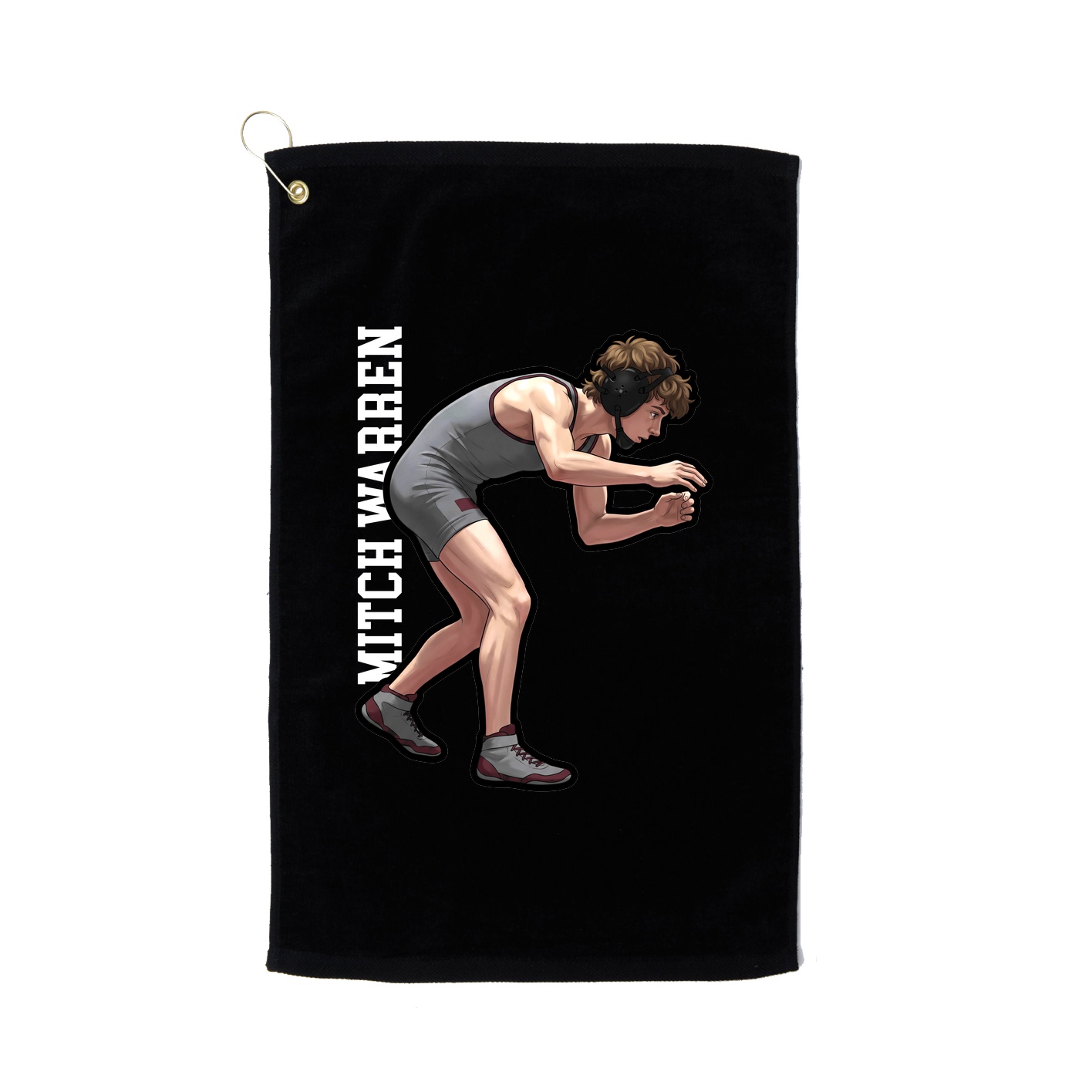 Golf Towel — Name Vertical in Black