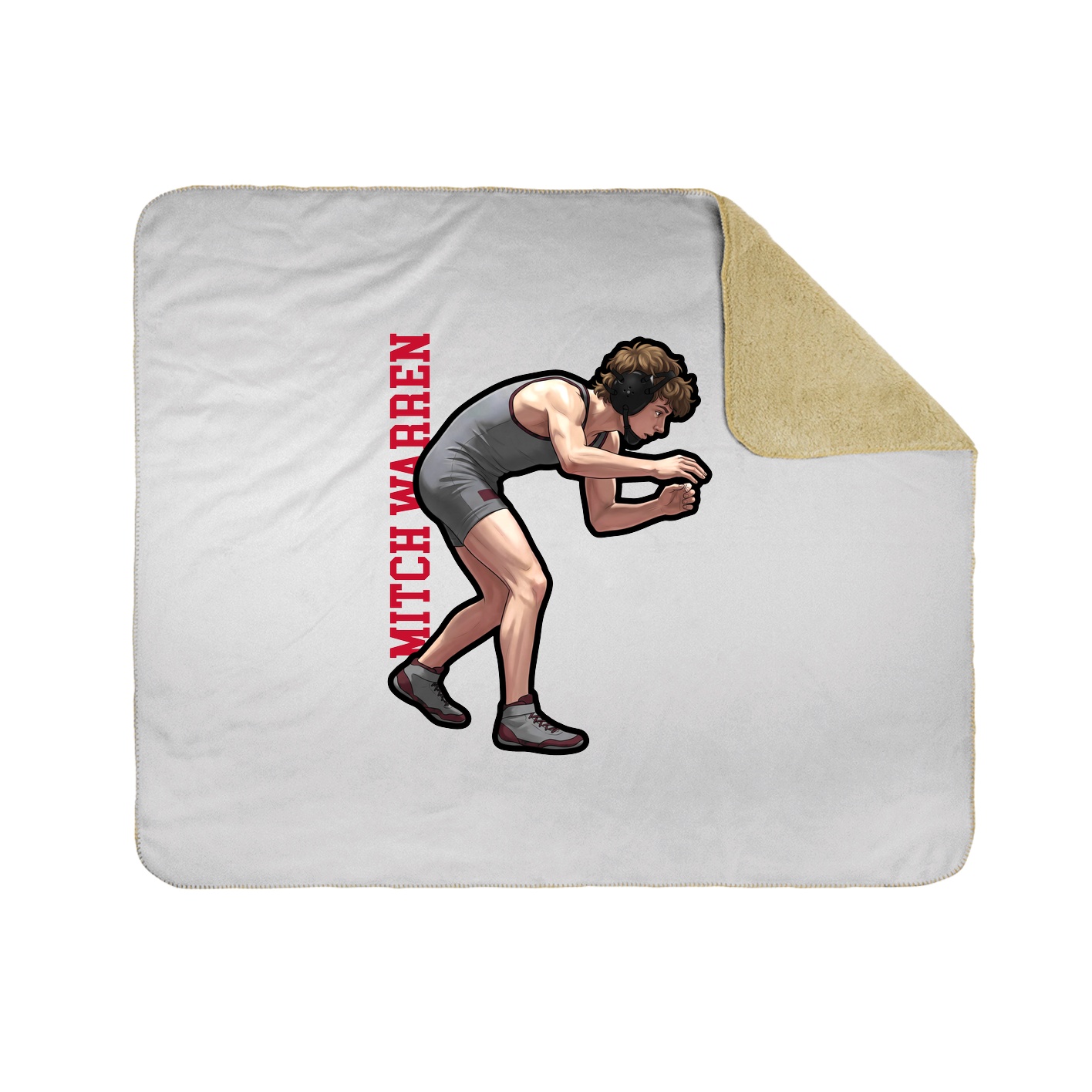 Throw Blanket — Name Vertical in White