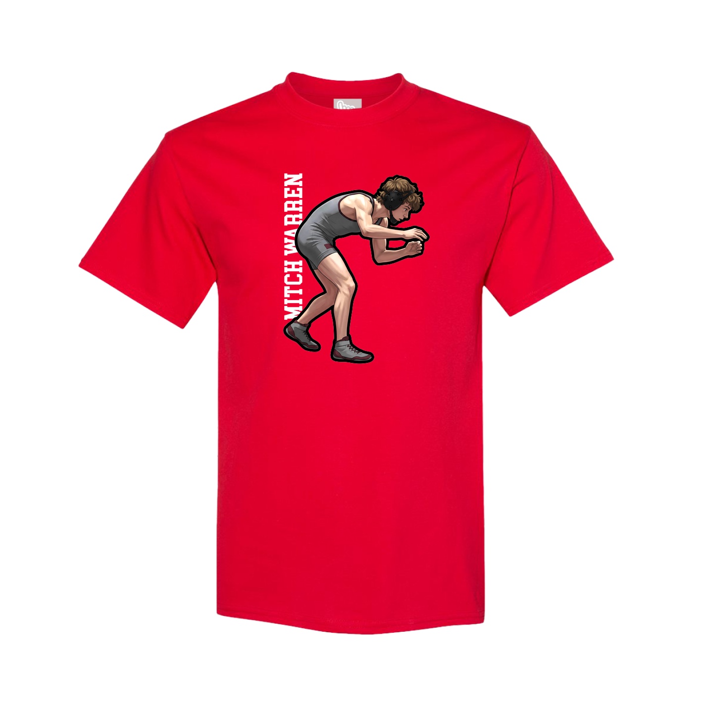 Youth Tee — Name Vertical in Red