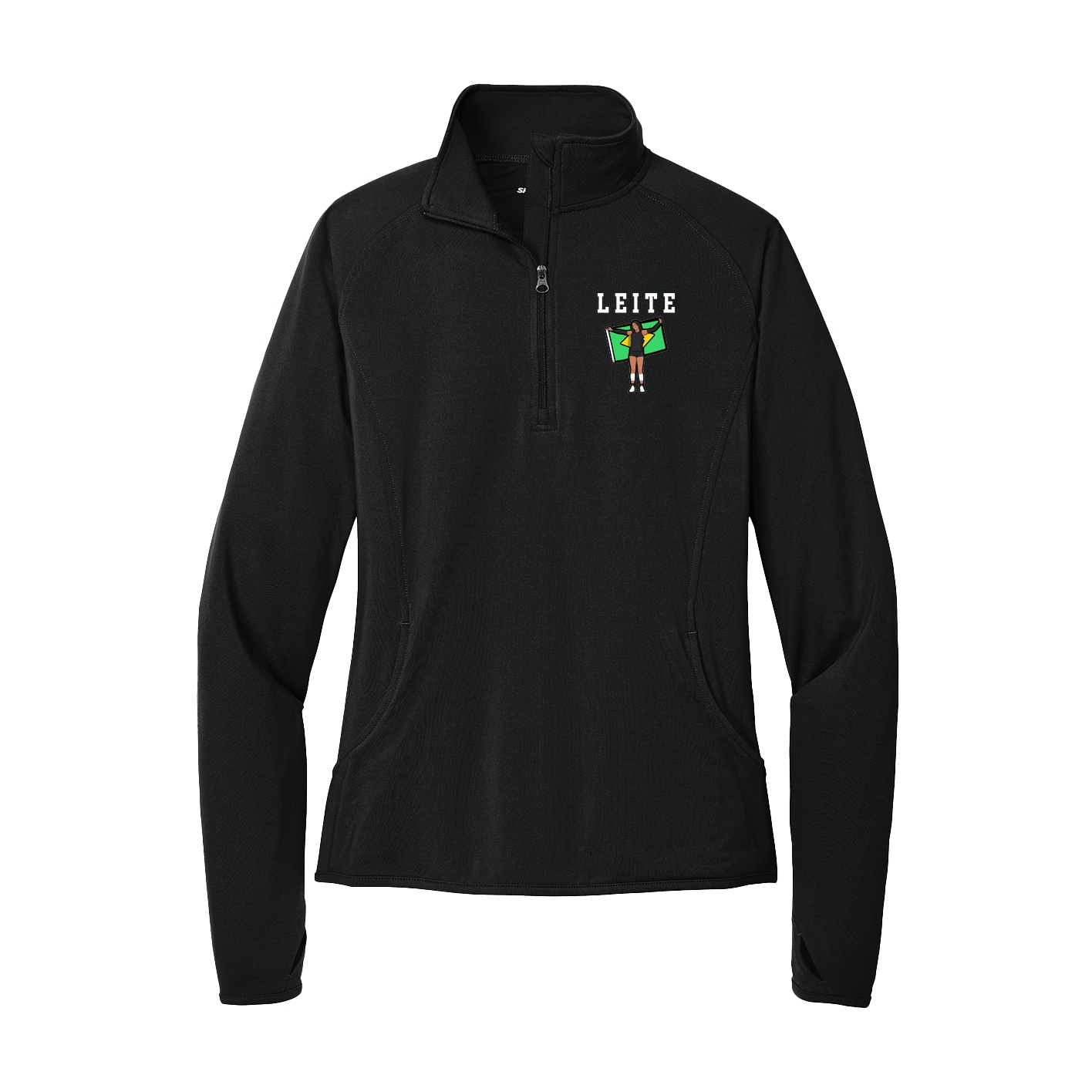 Women's Q-Zip Pullover — Shirsey in Black