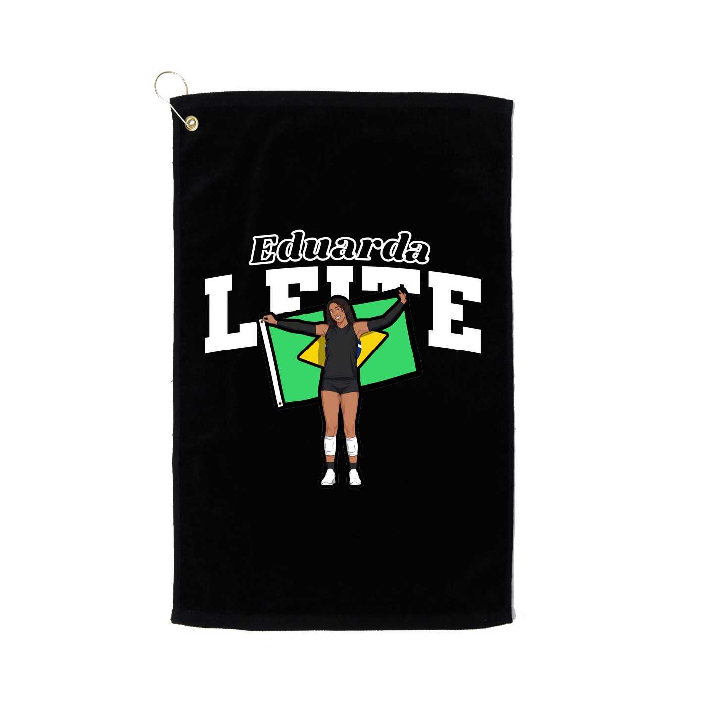 Golf Towel — Name Arch in Black