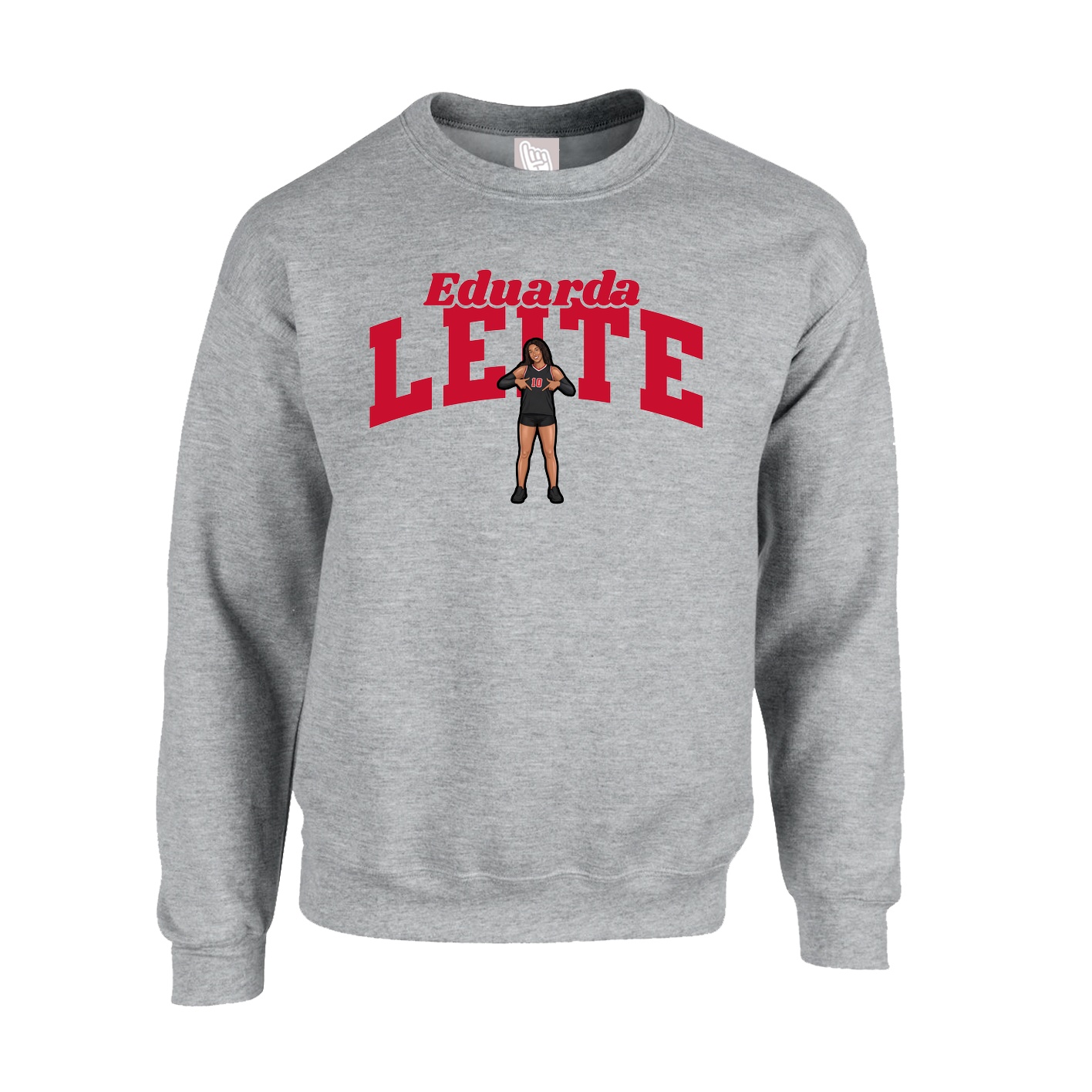 Fleece Crew — Signature Arch in Grey
