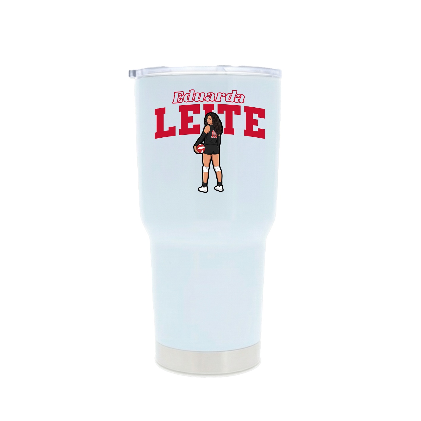 30oz Stainless Steel Tumbler — Name Arch in White
