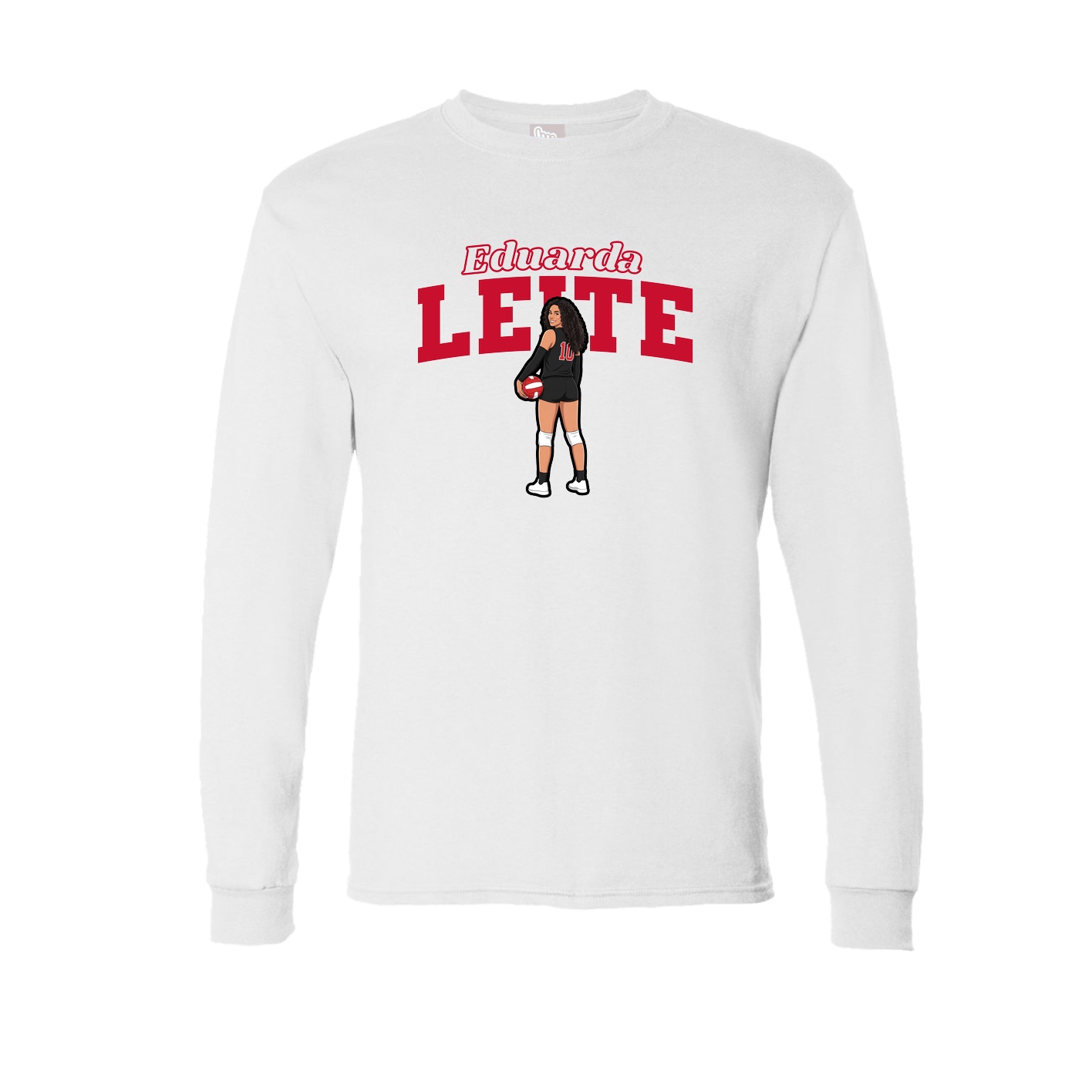 Long Sleeve Tee — Name Arch in White