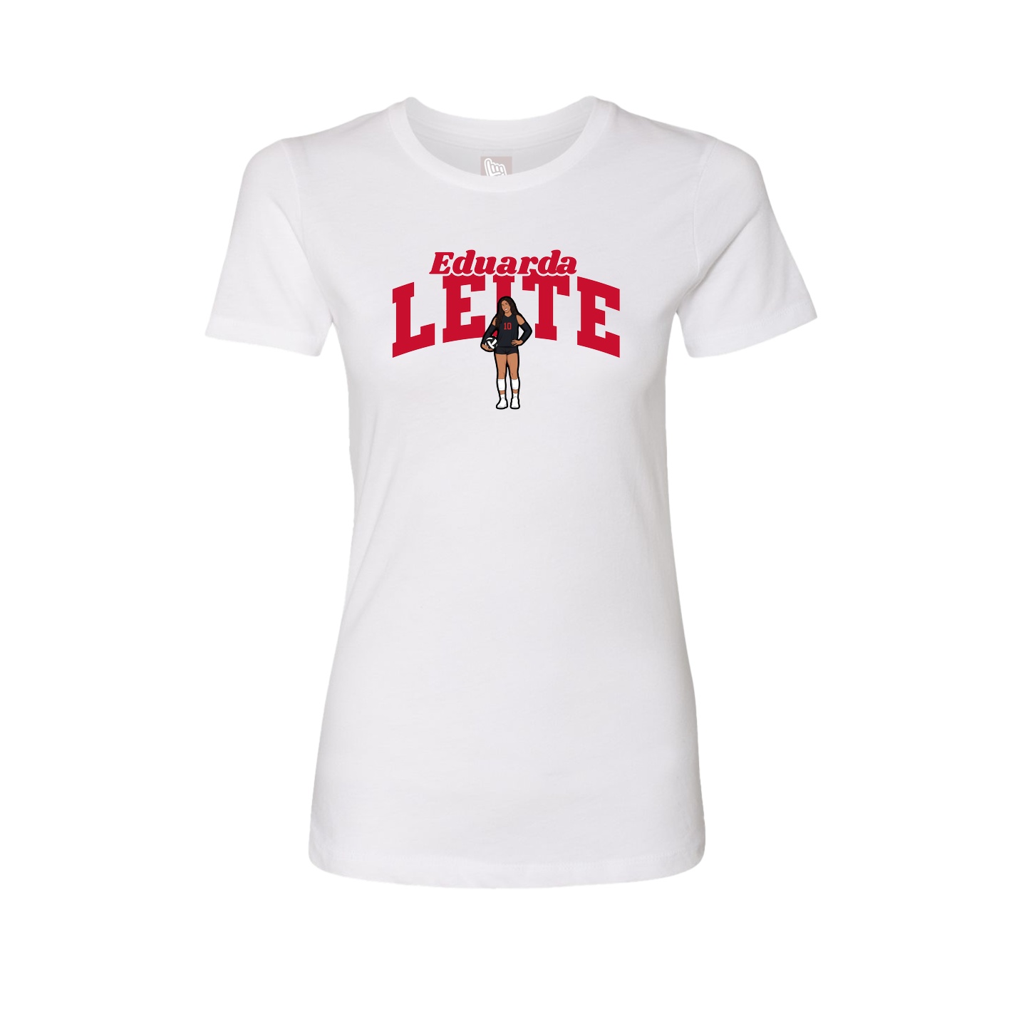 Fitted Women's Tee — Signature Arch in White