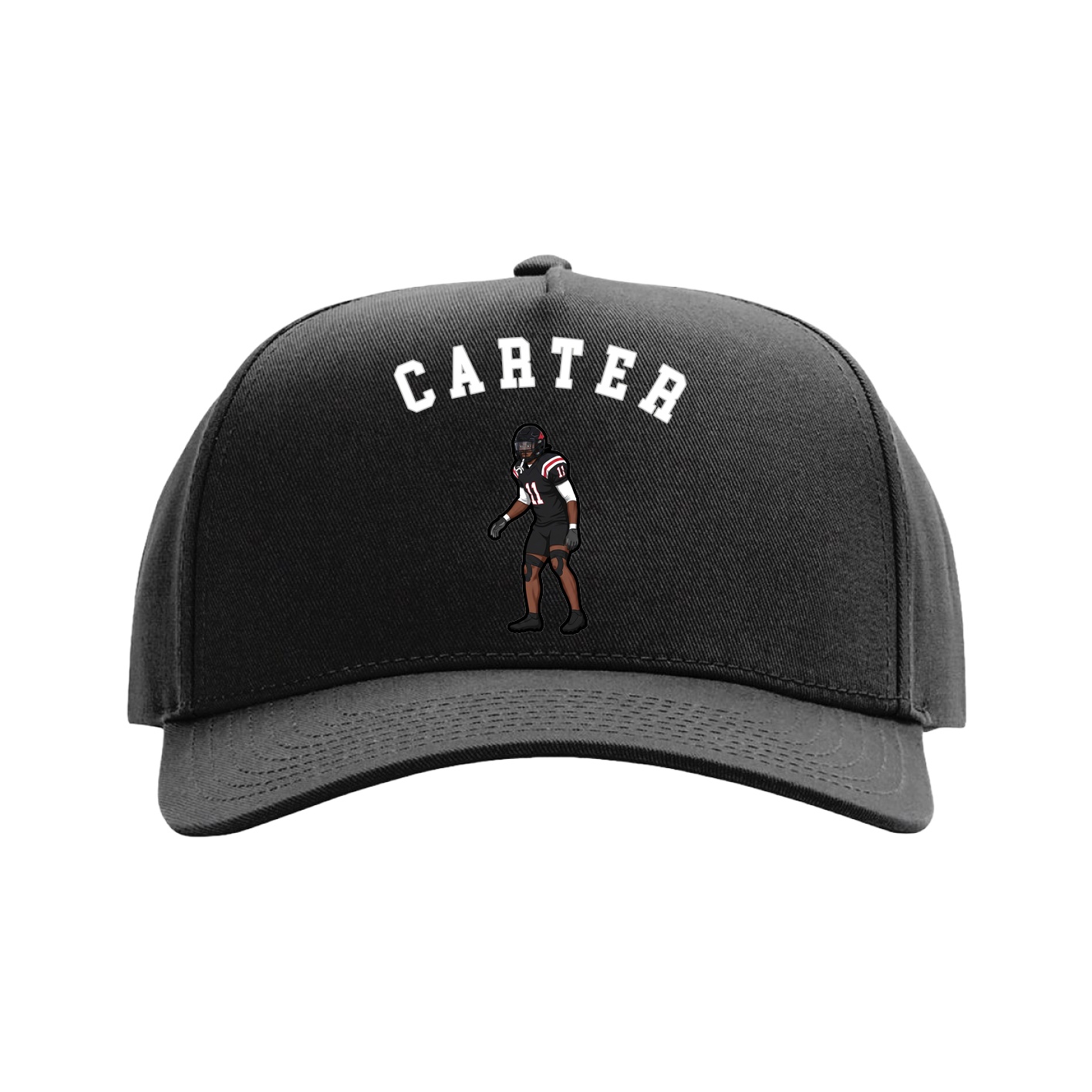 Full Fabric Five-Panel Champ Cap — Shirsey Arch in Black