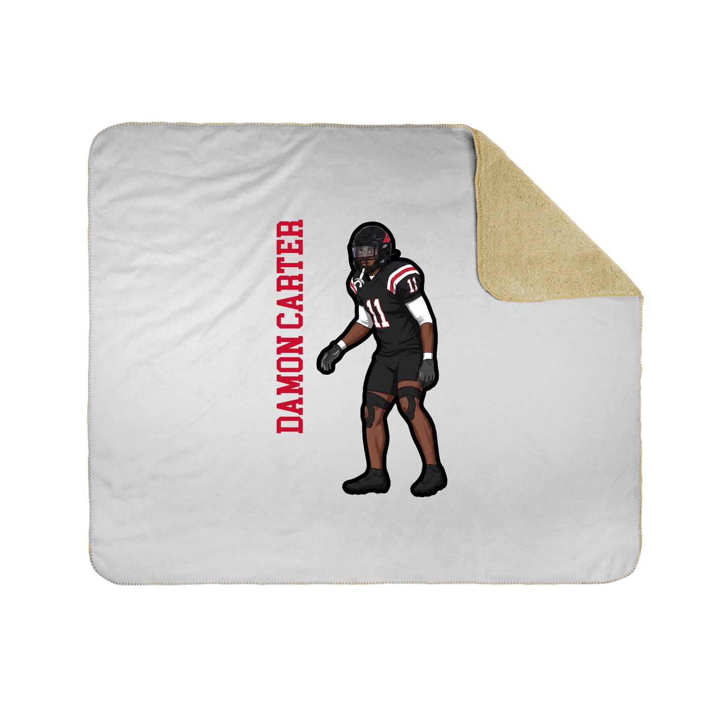 Throw Blanket — Name Vertical in White