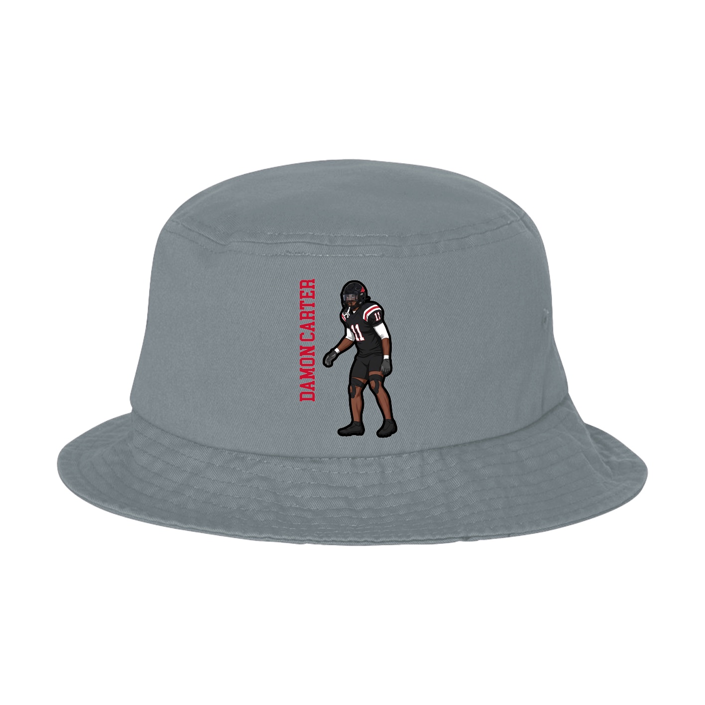 Bucket Cap — Name Vertical in Grey