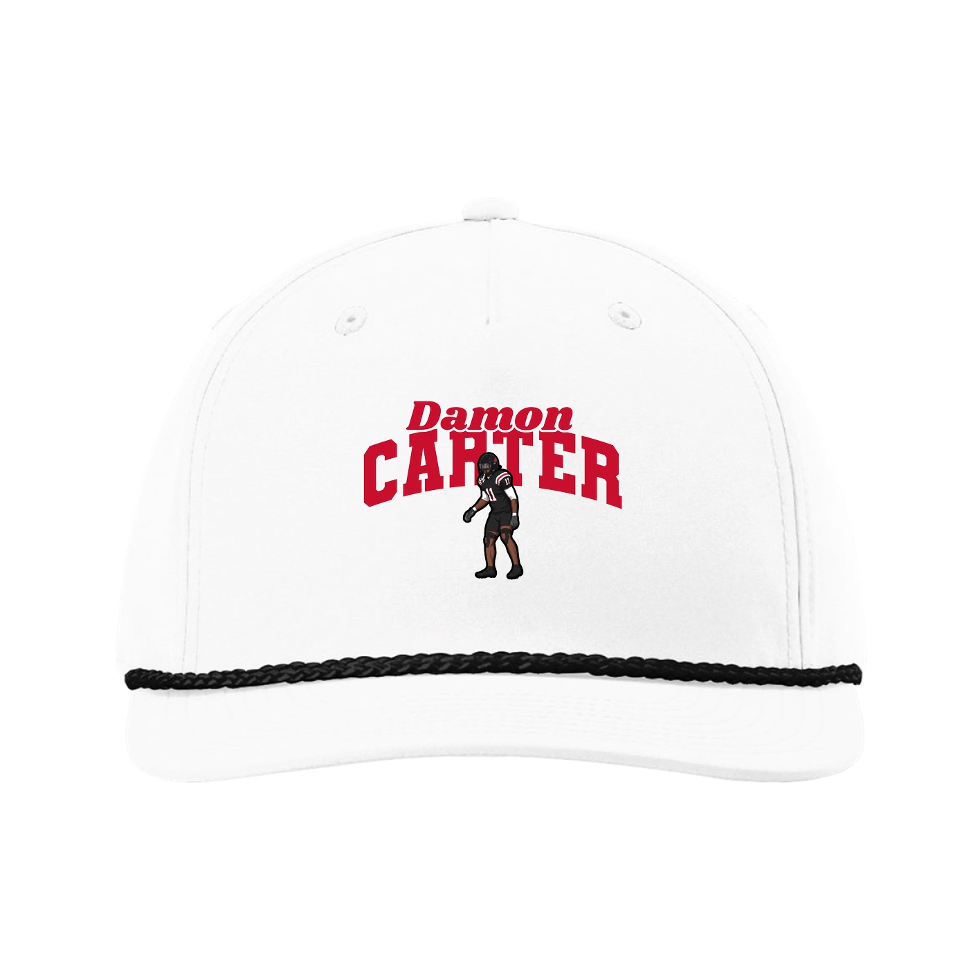 Five-Panel Classic Rope Cap — Signature Arch in White
