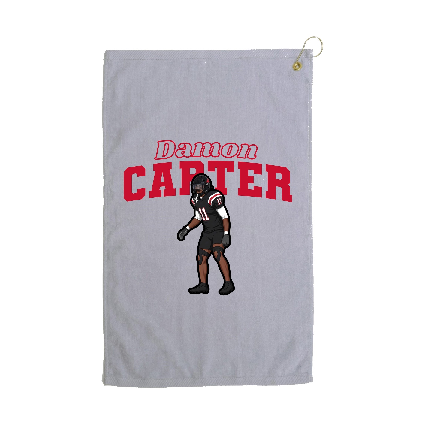 Golf Towel — Name Arch in Grey