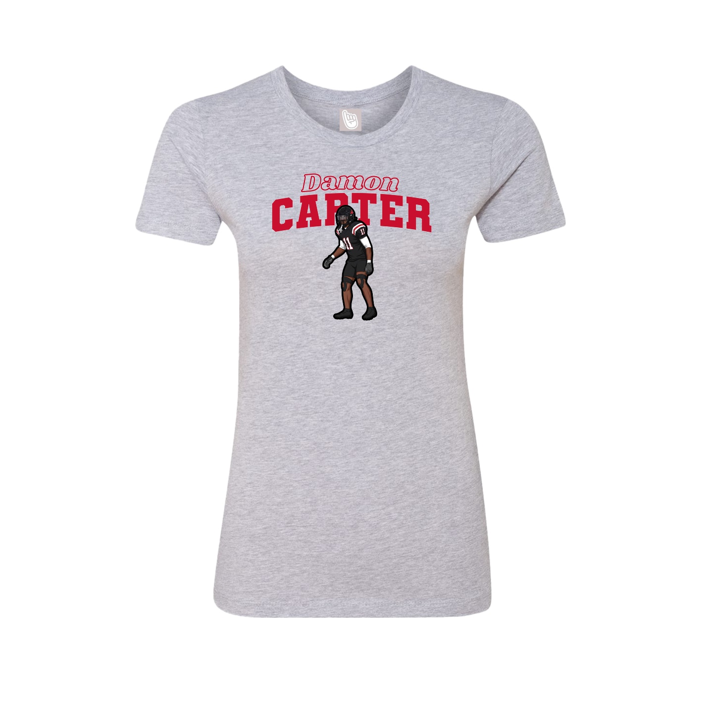 Fitted Women's Tee — Name Arch in Grey