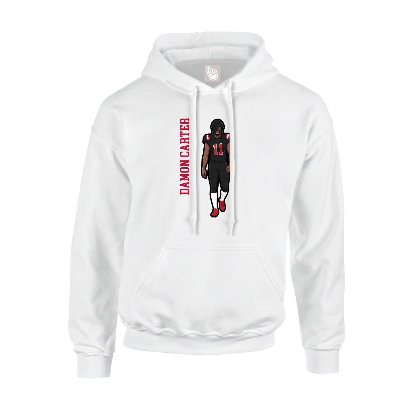 Hoodie — Name Vertical in White