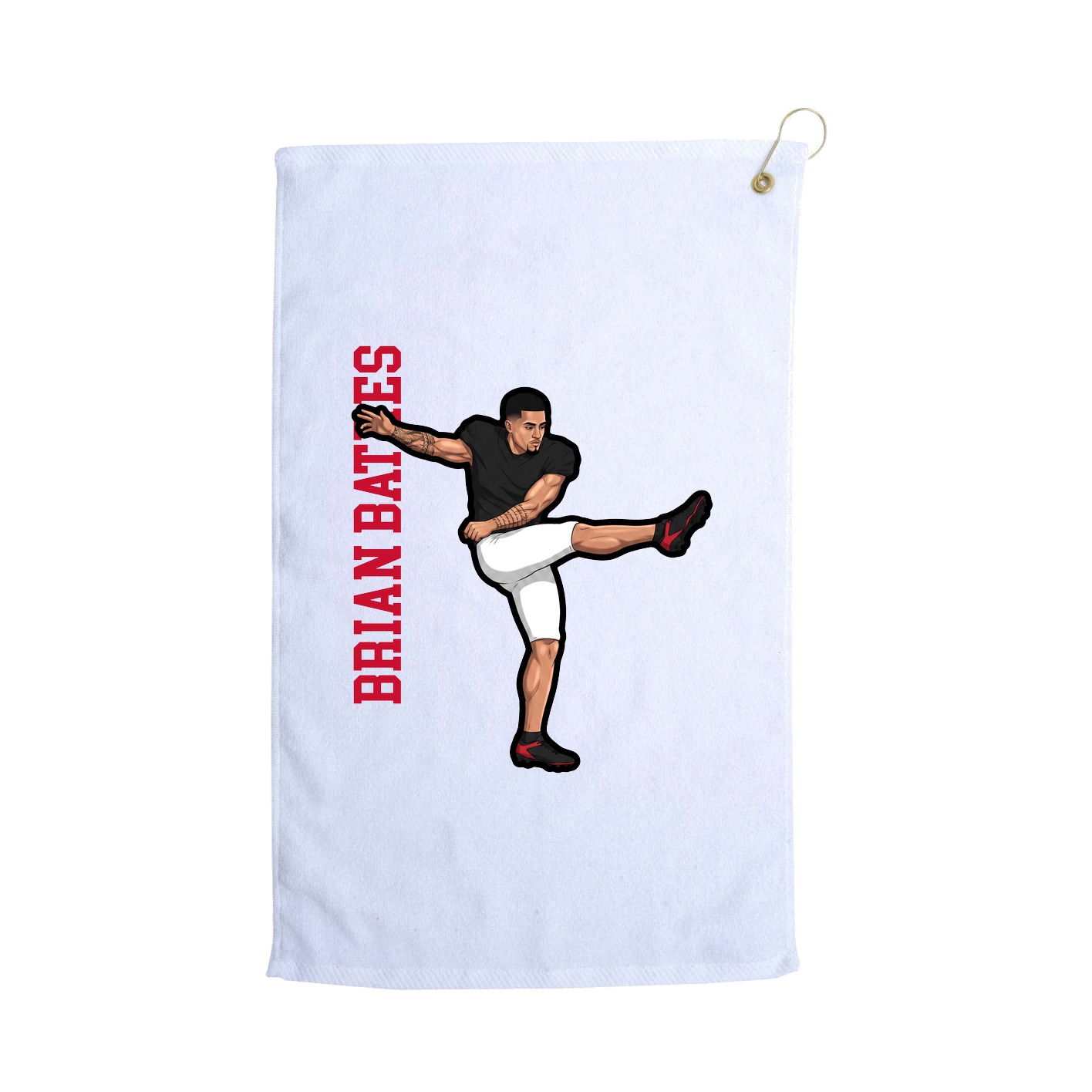 Golf Towel — Name Vertical in White