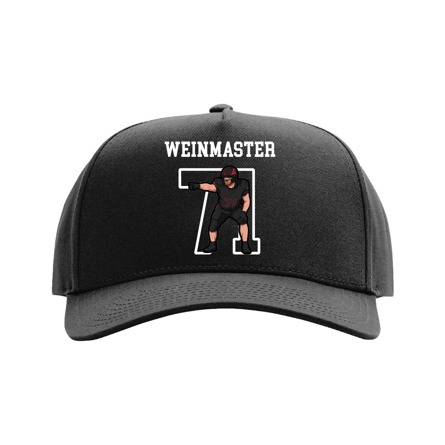Full Fabric Five-Panel Champ Cap — Shirsey in Black