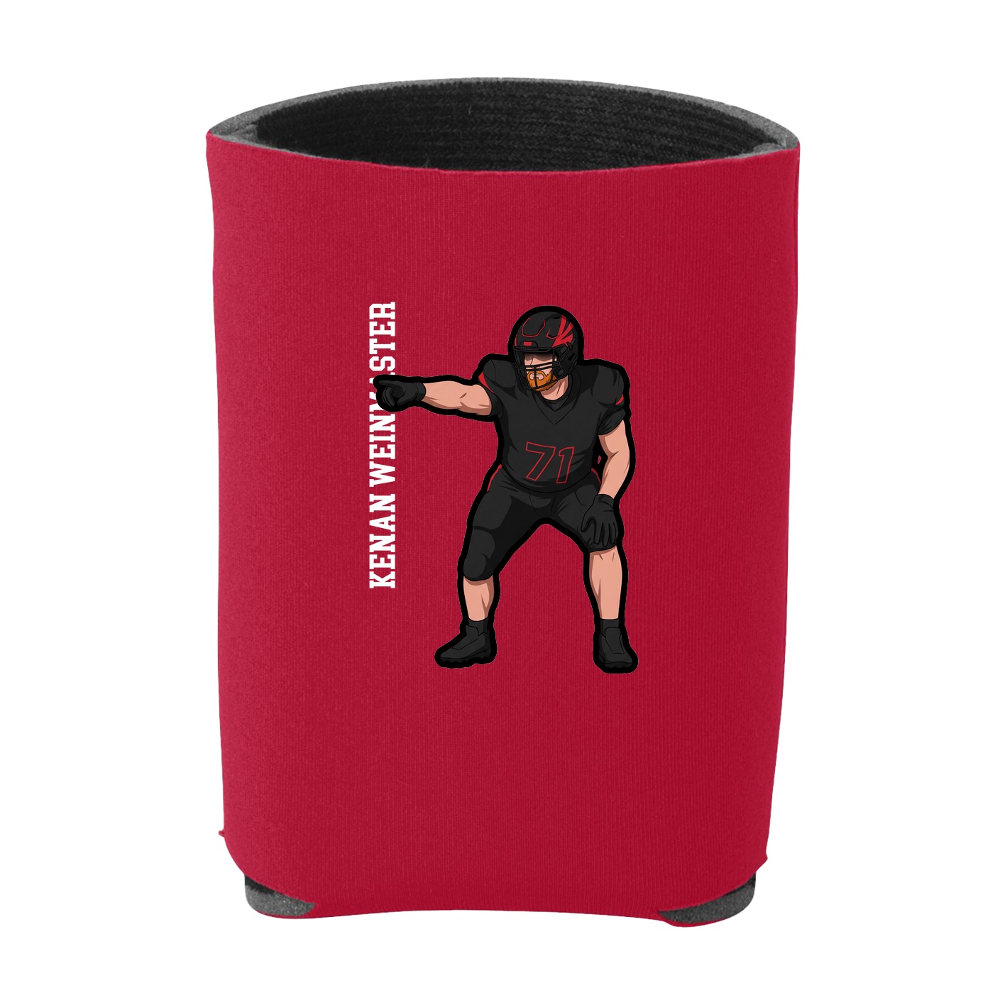 Can Holder — Name Vertical in Red