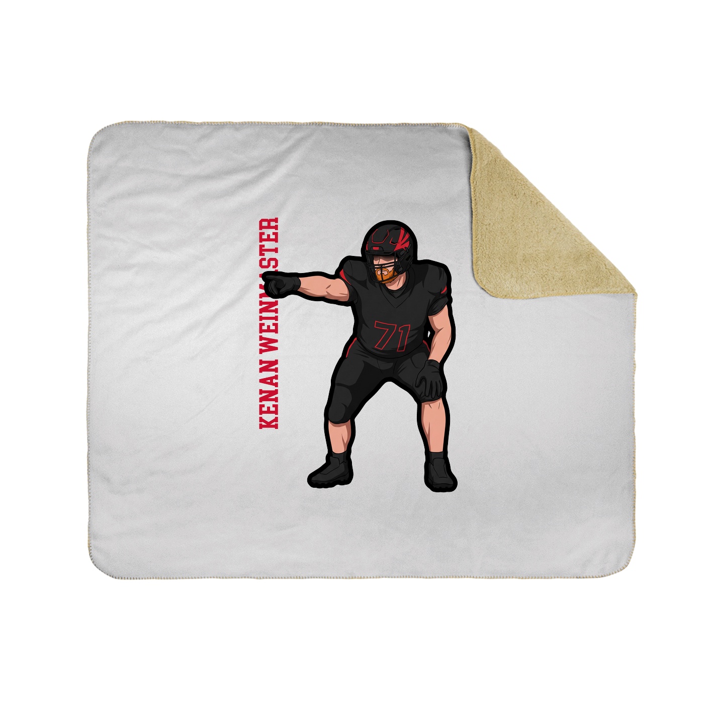 Throw Blanket — Name Vertical in White