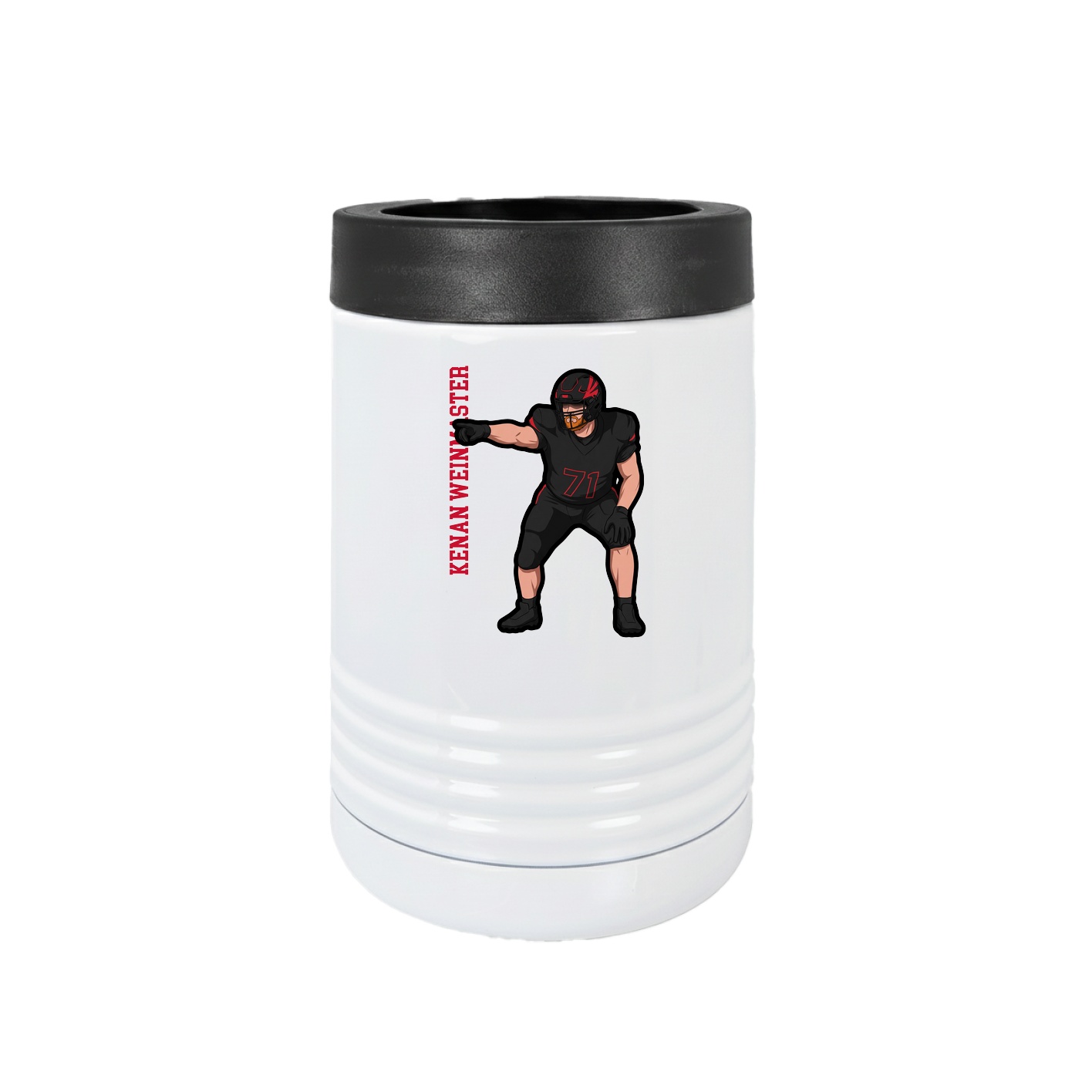Beverage Holder — Name Vertical in White