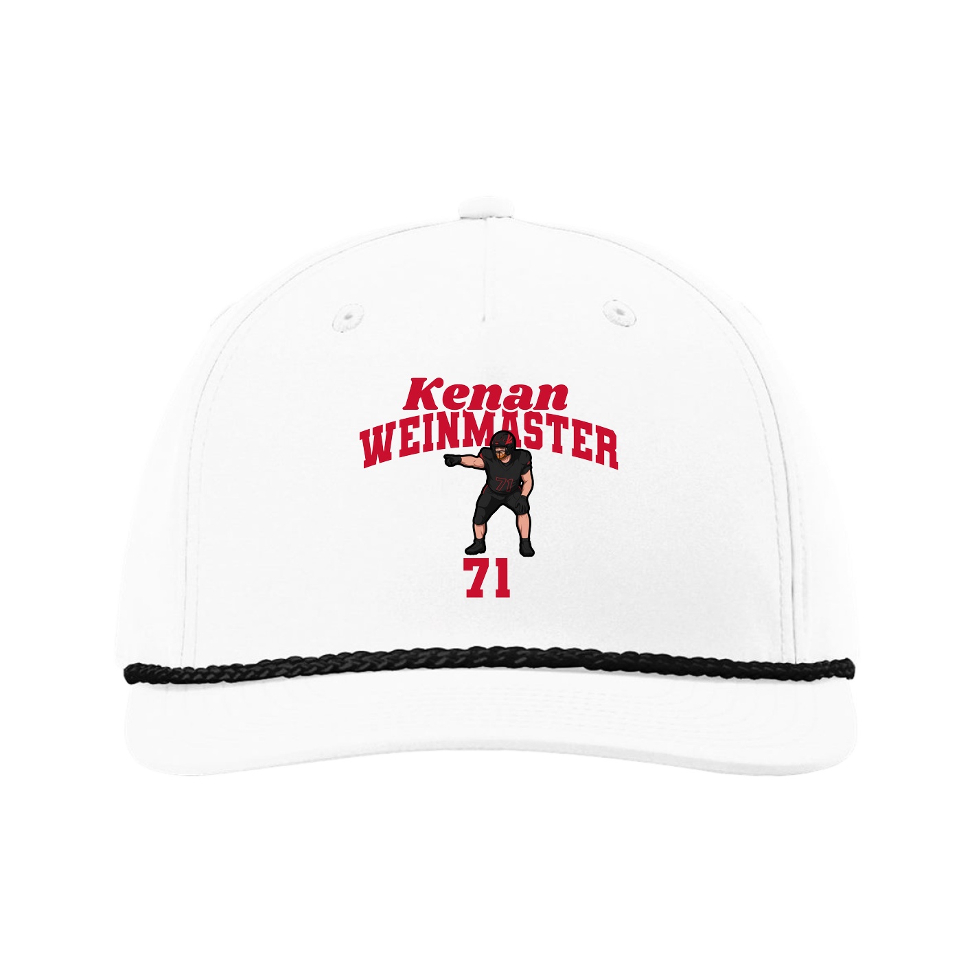 Five-Panel Classic Rope Cap — Signature Arch in White
